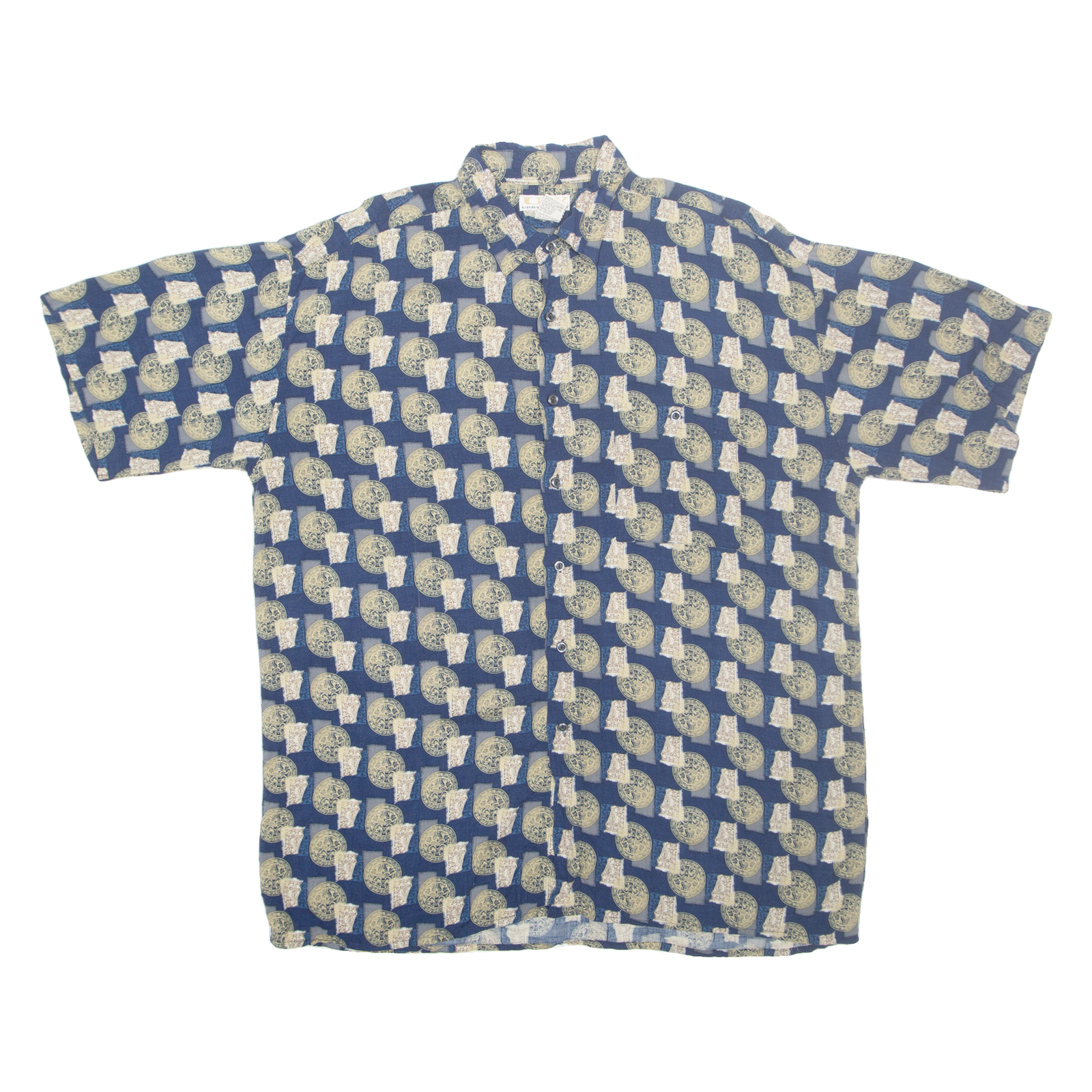 URBAN WORKS Mens Shirt Blue Crazy Pattern XL Refurbished - N/A refurbished available on Cerqular
