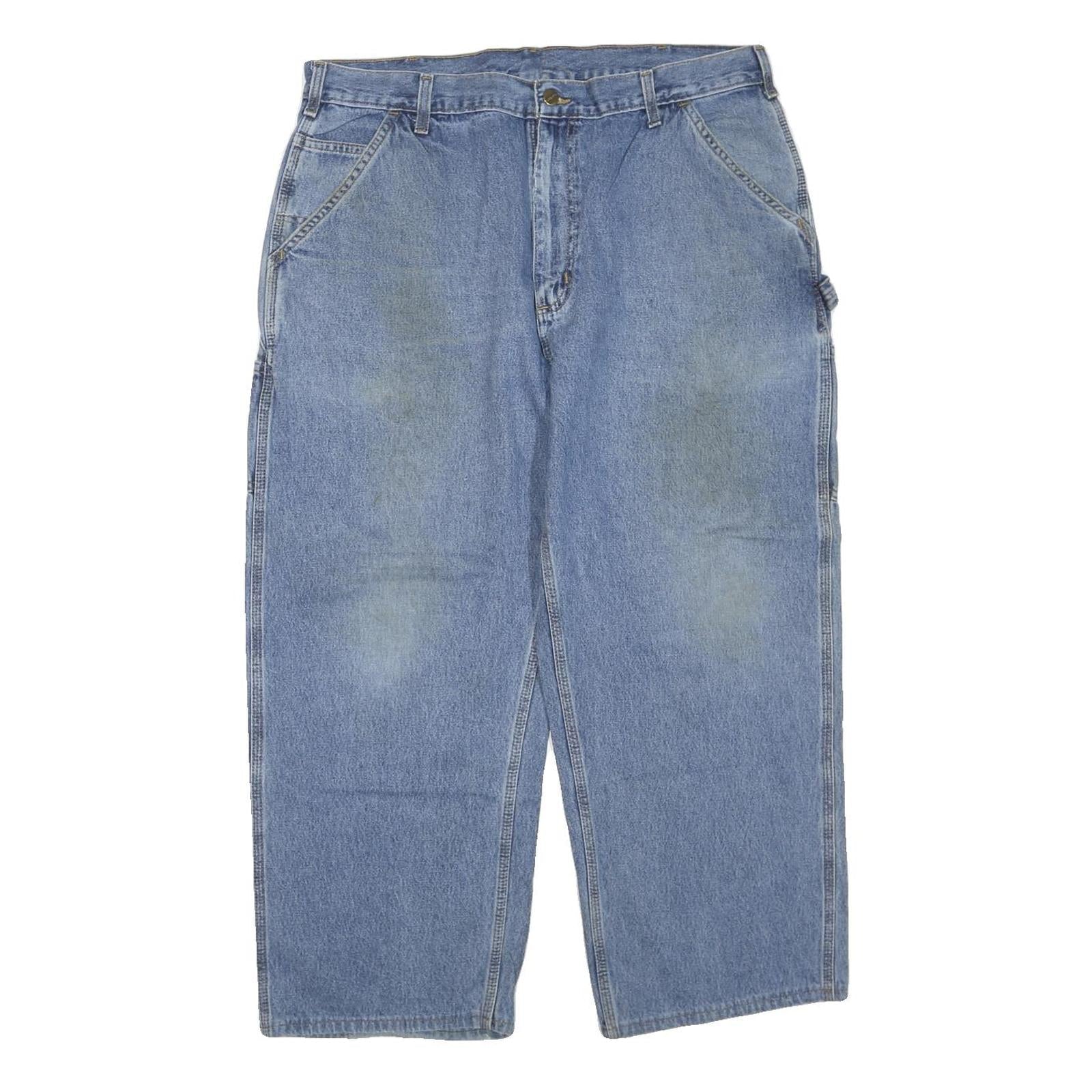 CARHARTT Mens Regular Fit Straight Blue Denim Jeans W40 L27 Workwear Casual Refurbished - N/A refurbished available on Cerqular
