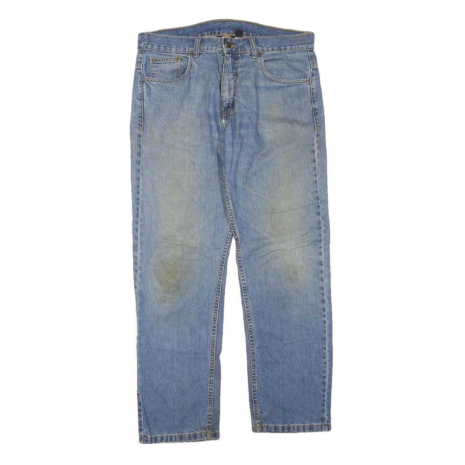 DICKIES Womens Blue Regular Fit Straight Denim Light Wash W38 L31 Casual Comfort Refurbished - N/A refurbished available on Cerqular
