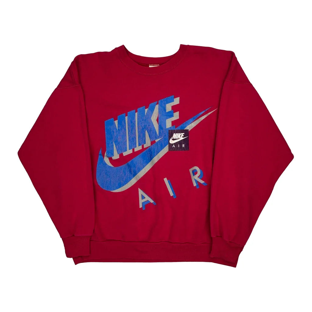 Nike Air Nike Graphic Long Sleeve T-Shirt - XL Red Cotton Refurbished - Thrifted (note: this is a term often used to describe second- refurbished available on Cerqular