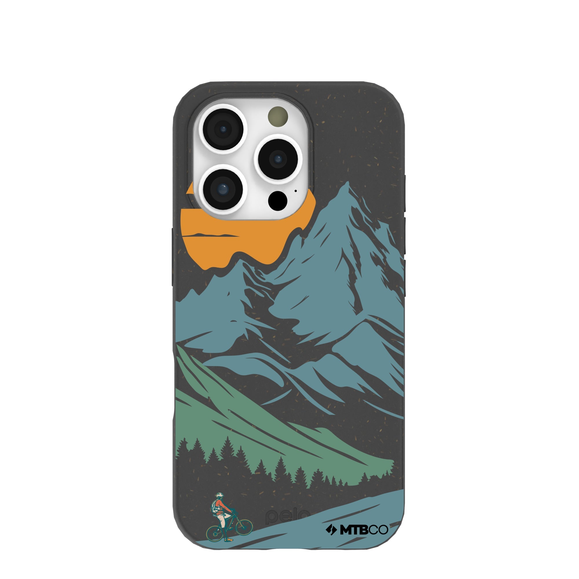Black Vintage Peaks MTBCO iPhone 16 Pro Case Refurbished - Pela Case refurbished available on Cerqular