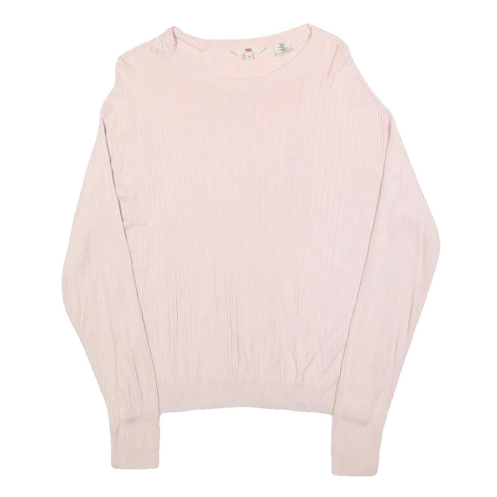 LEVI'S Womens Pink Plain Pullover Basic Knit XS Lightweight Viscose Jumper Refurbished - N/A refurbished available on Cerqular