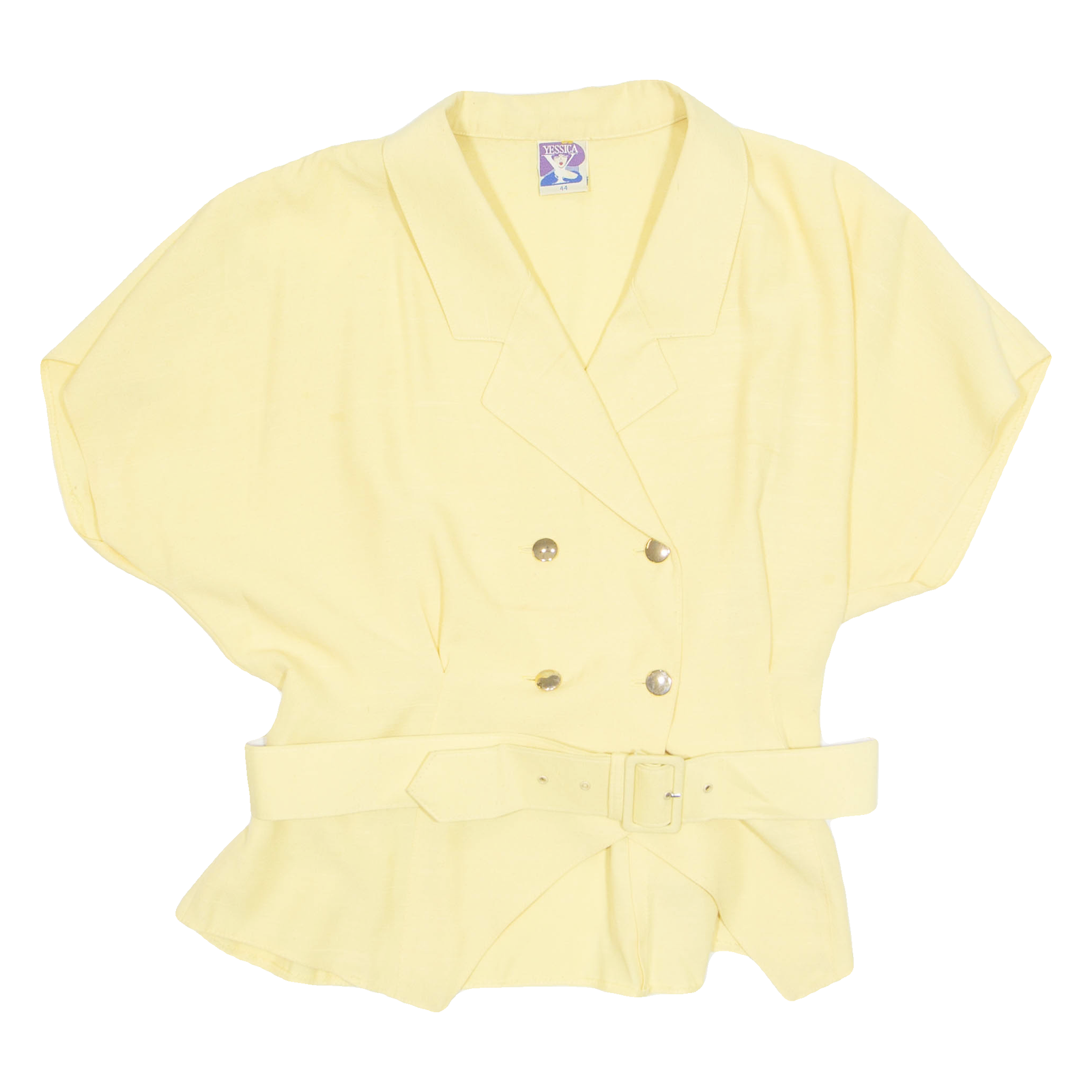YESSICA Womens Blouse Yellow Collared 90s Viscose L Refurbished - N/A refurbished available on Cerqular