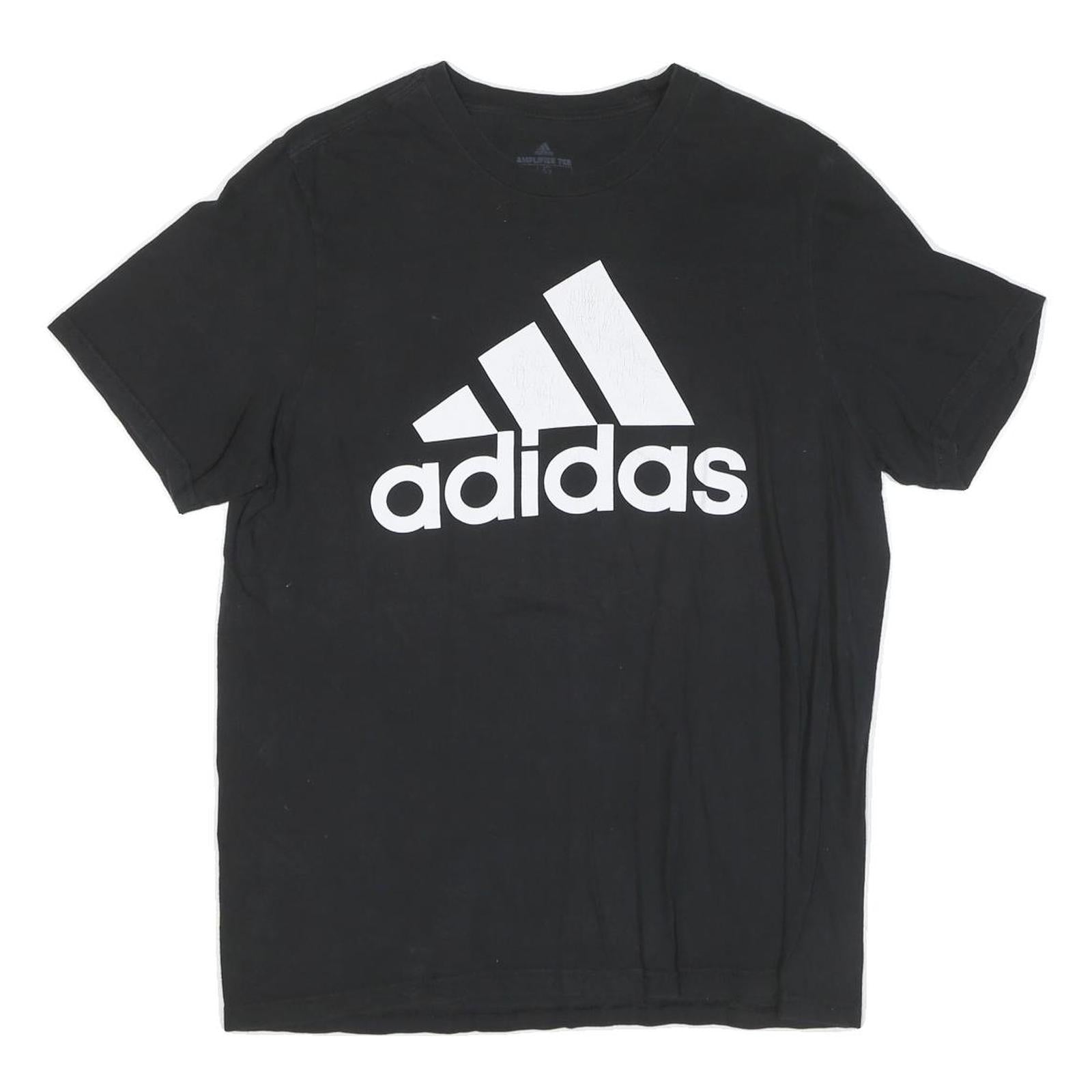 Buy ADIDAS Mens Black Graphic T-Shirt L Short Sleeve Crew Neck Cotton Blend Logo Refurbished - $15.59 ADIDAS Mens Black Graphic T-Shirt L Short Sleeve Crew Neck Cotton Blend Logo Refurbished - N/A refurbished available on Cerqular