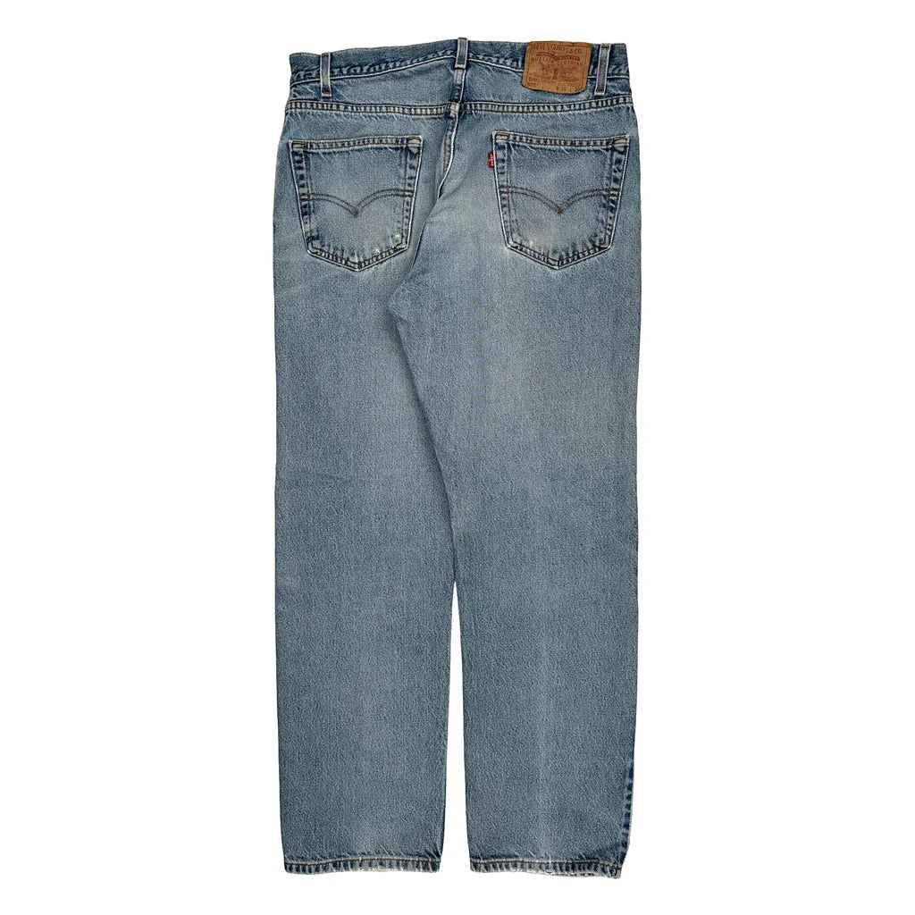 Levis 505 Jeans - 34W 32L Light Wash Denim Refurbished - Thrifted (note: this is a term often used to describe second- refurbished available on Cerqular