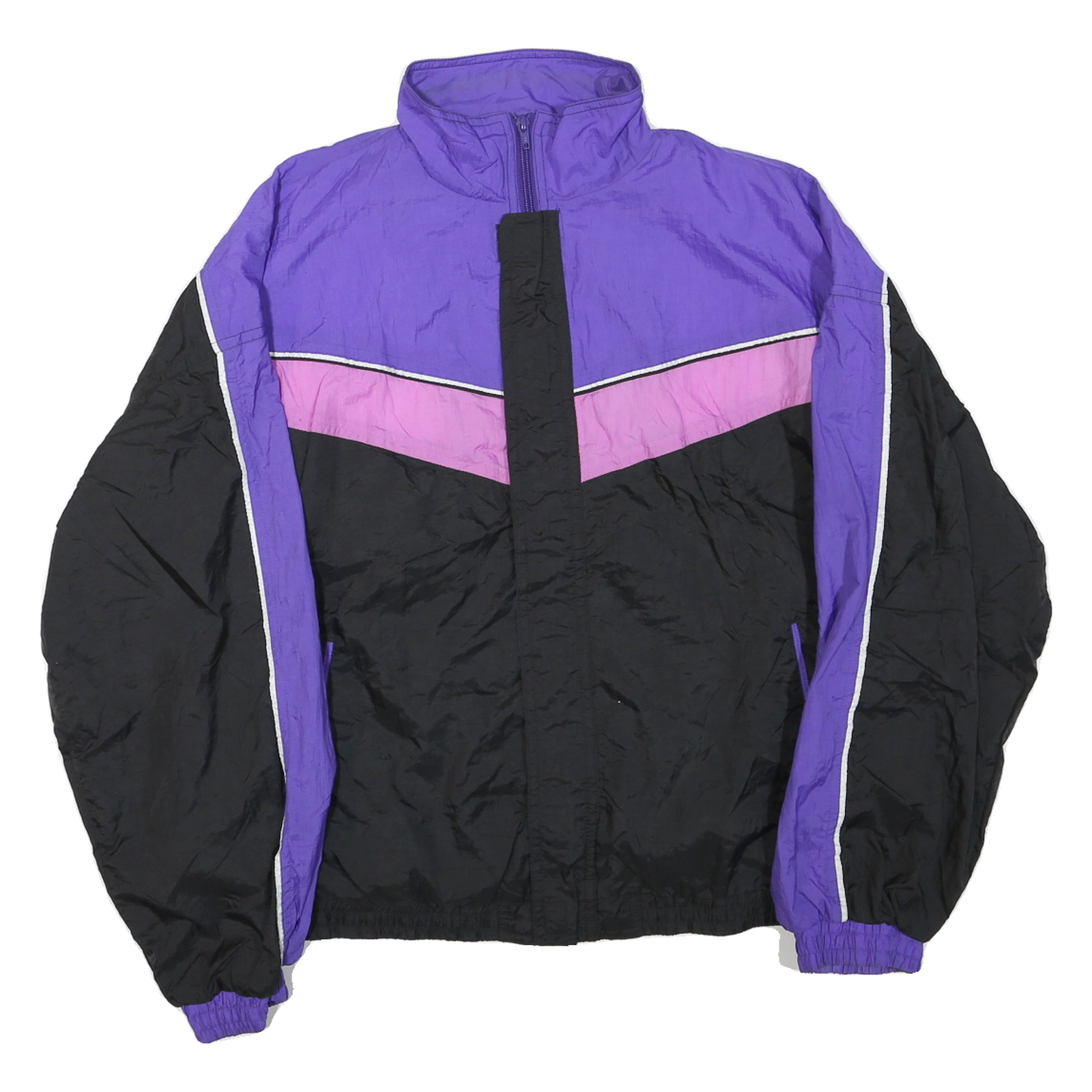 ALGONQUIN Mens Purple & Pink & Black Zip Jacket L Polyester Blend Colourblock Refurbished - N/A refurbished available on Cerqular