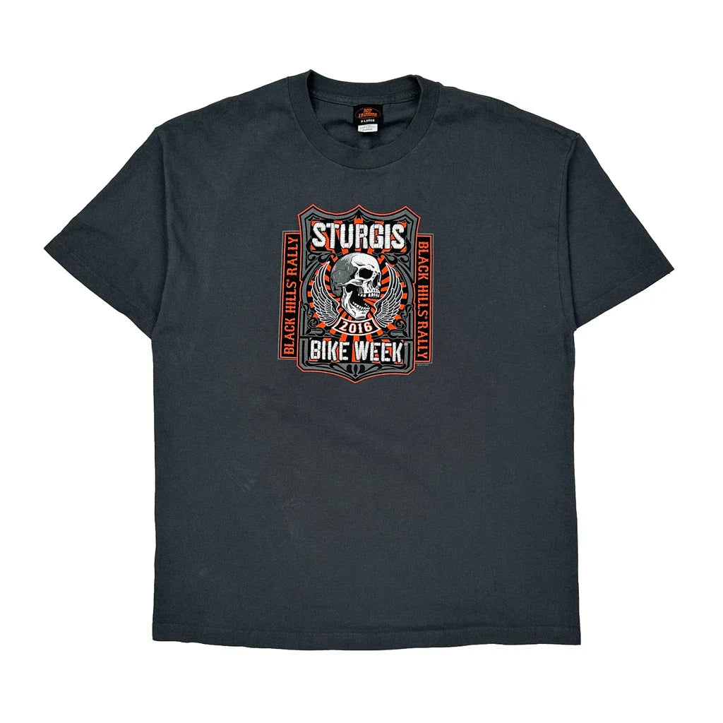 Hot Leathers Graphic T-Shirt - XL Grey Cotton Refurbished - Thrifted (note: this is a term often used to describe second- refurbished available on Cerqular