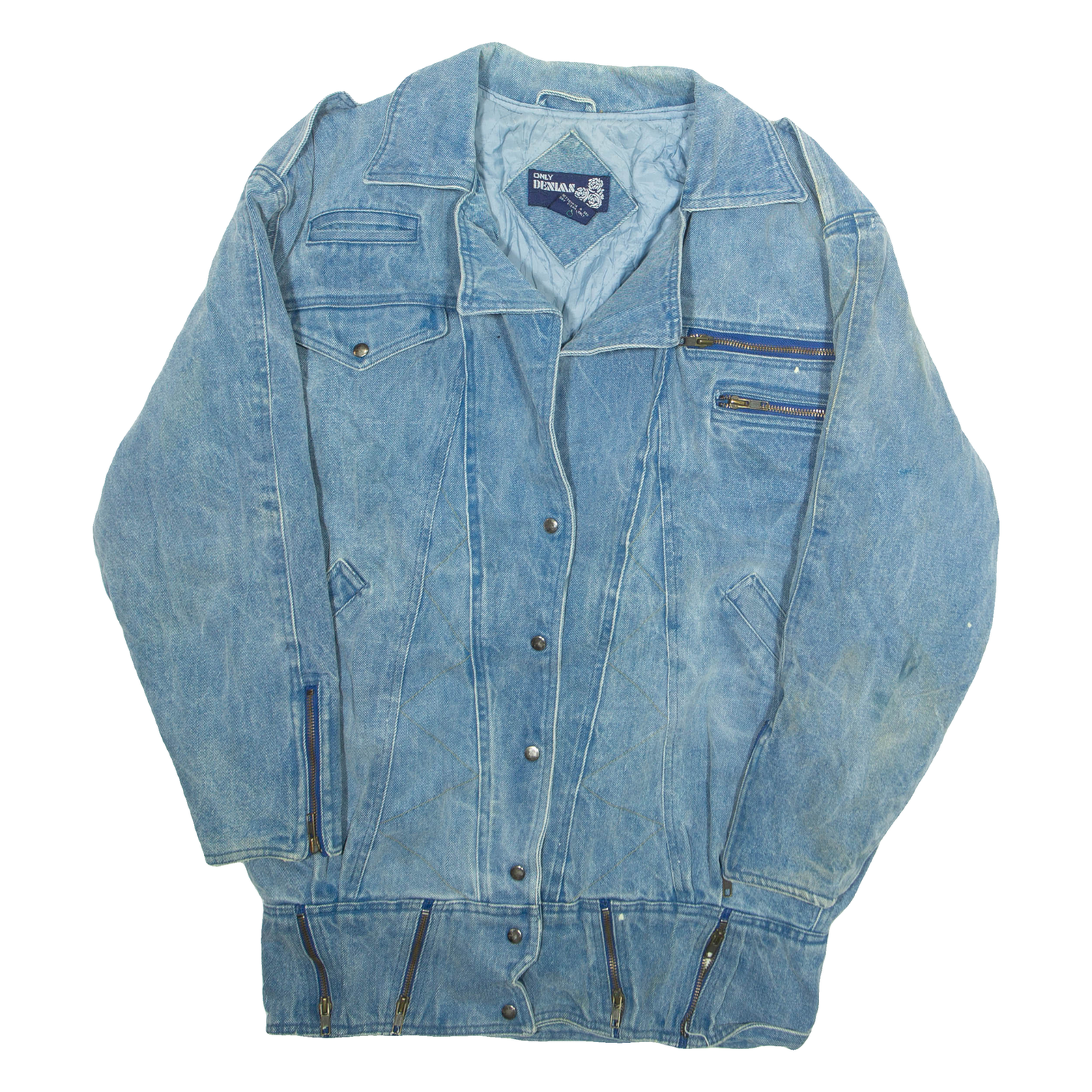 ONLY DENIAS Womens Denim Jacket Blue M Refurbished - N/A refurbished available on Cerqular