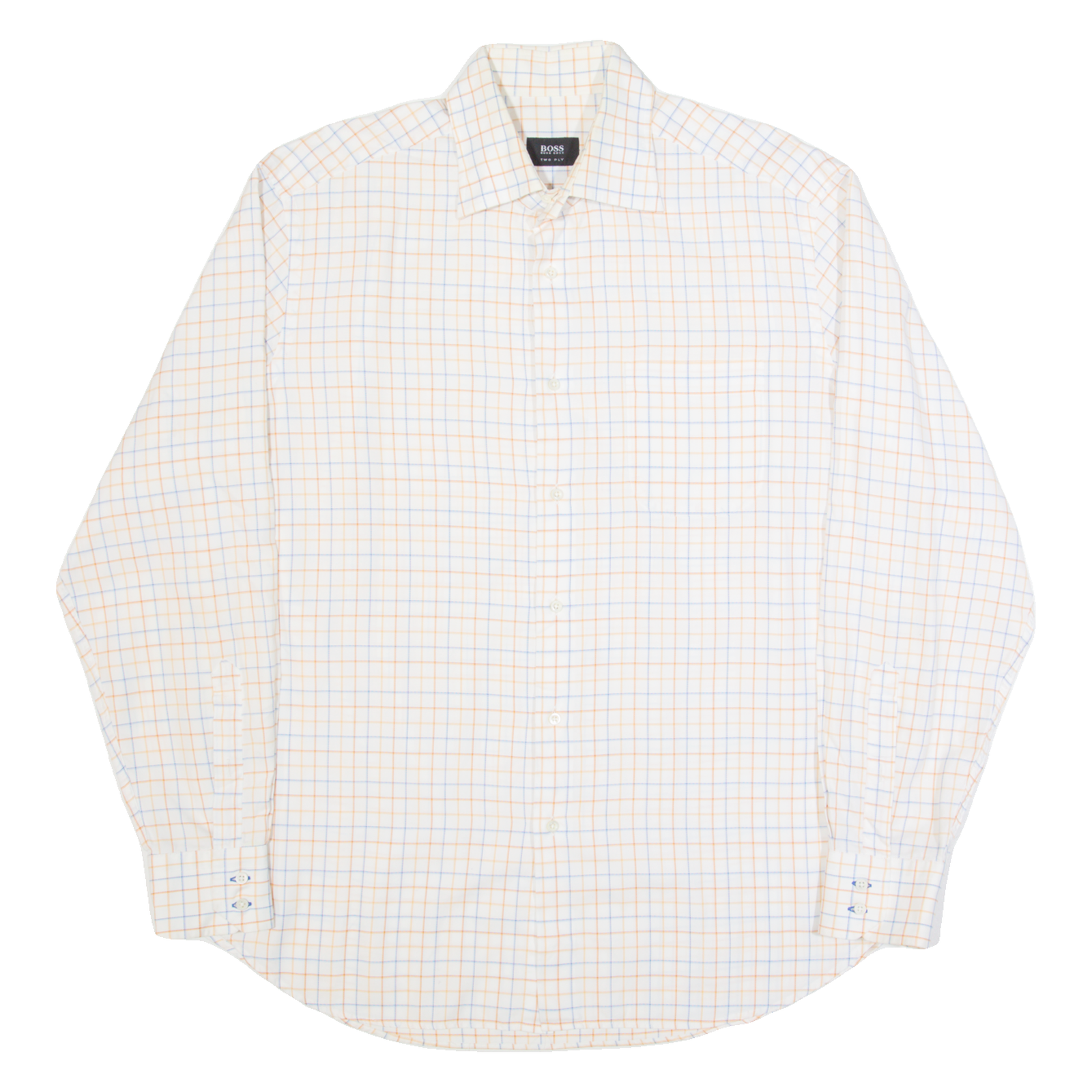 HUGO BOSS Mens Shirt Cream Check Long Sleeve XL Refurbished - N/A refurbished available on Cerqular