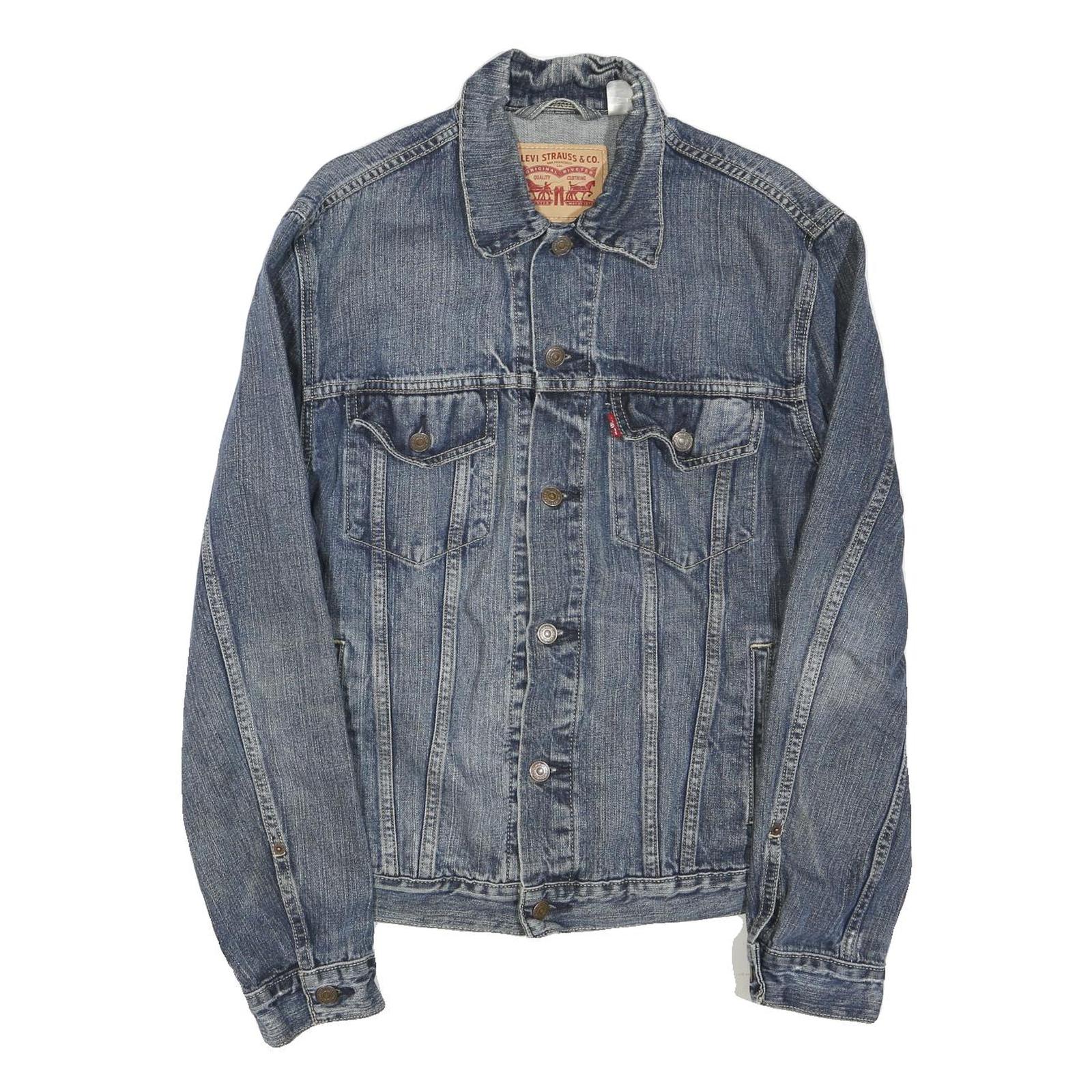 Buy LEVI'S Mens Blue Cotton Blend Denim Jacket M Classic Button Closure Retro Style Refurbished - $68.89 LEVI'S Mens Blue Cotton Blend Denim Jacket M Classic Button Closure Retro Style Refurbished - N/A refurbished available on Cerqular