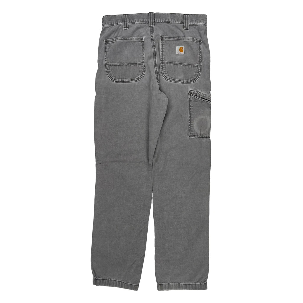 Carhartt Carpenter Trousers - 32W 34L Grey Cotton Refurbished - Thrifted (note: this is a term often used to describe second- refurbished available on Cerqular