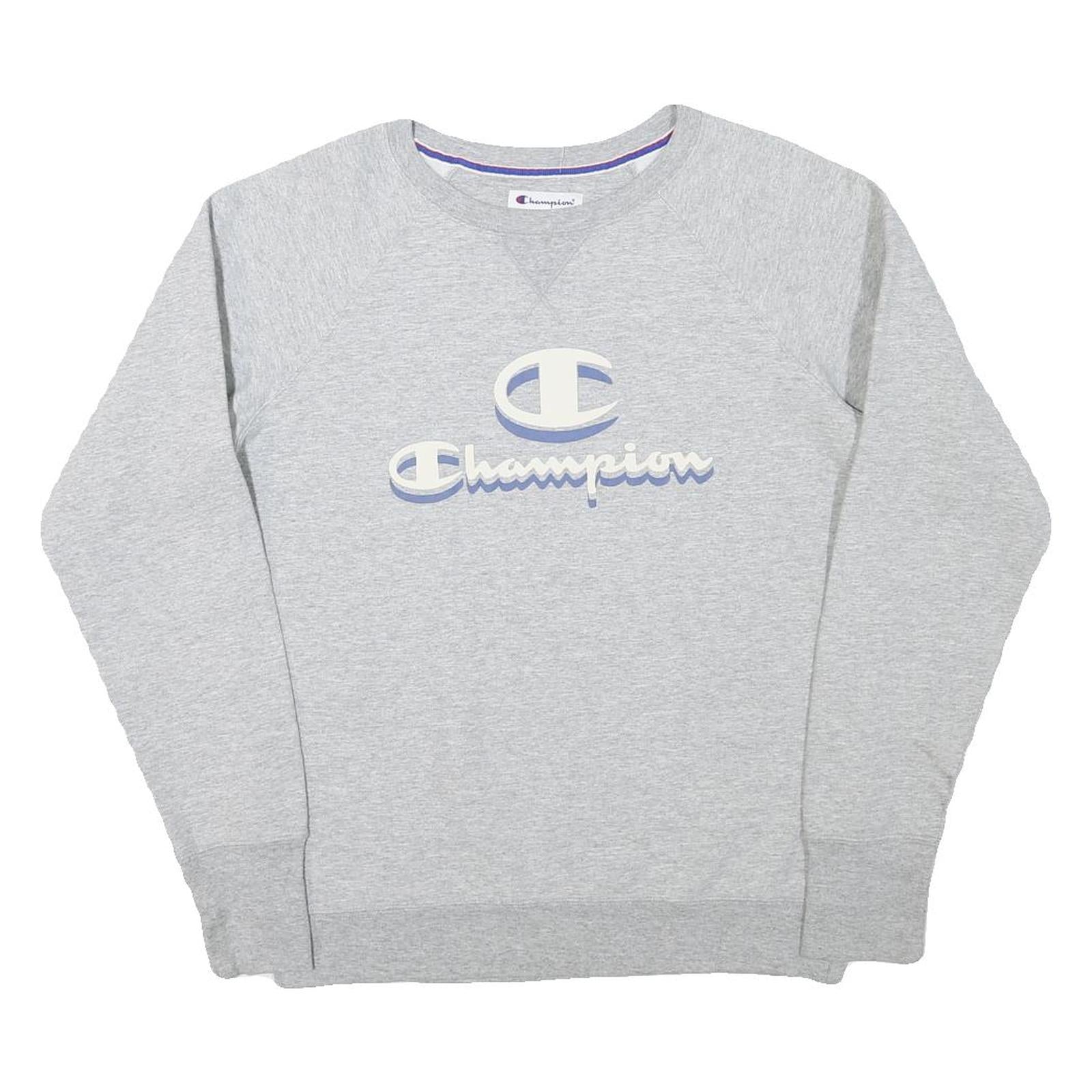 CHAMPION Mens Grey Crew Neck M Cotton Blend Pullover Sweatshirt Refurbished - N/A refurbished available on Cerqular