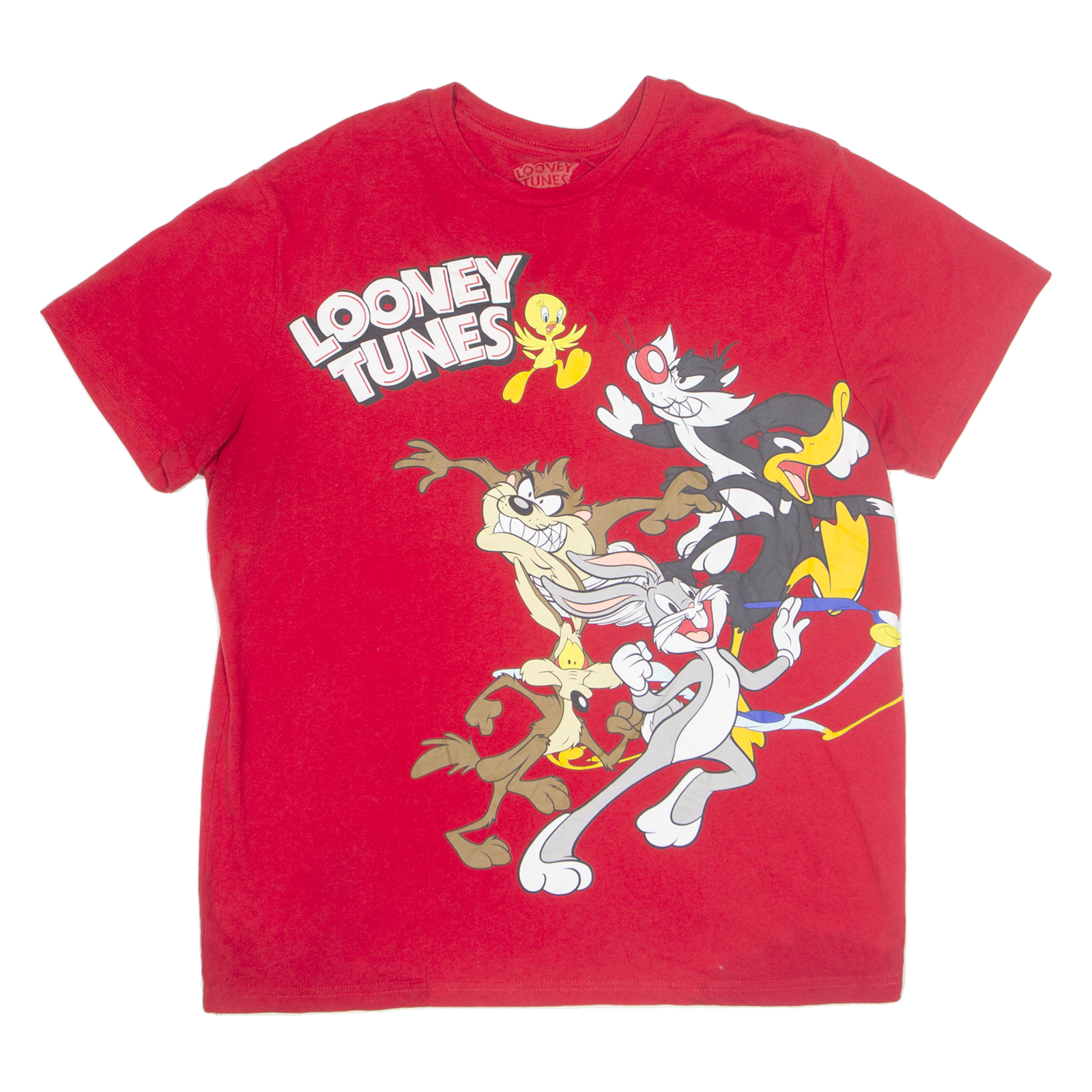 LOONEY TUNES Womens T-Shirt Red USA XL Refurbished - N/A refurbished available on Cerqular