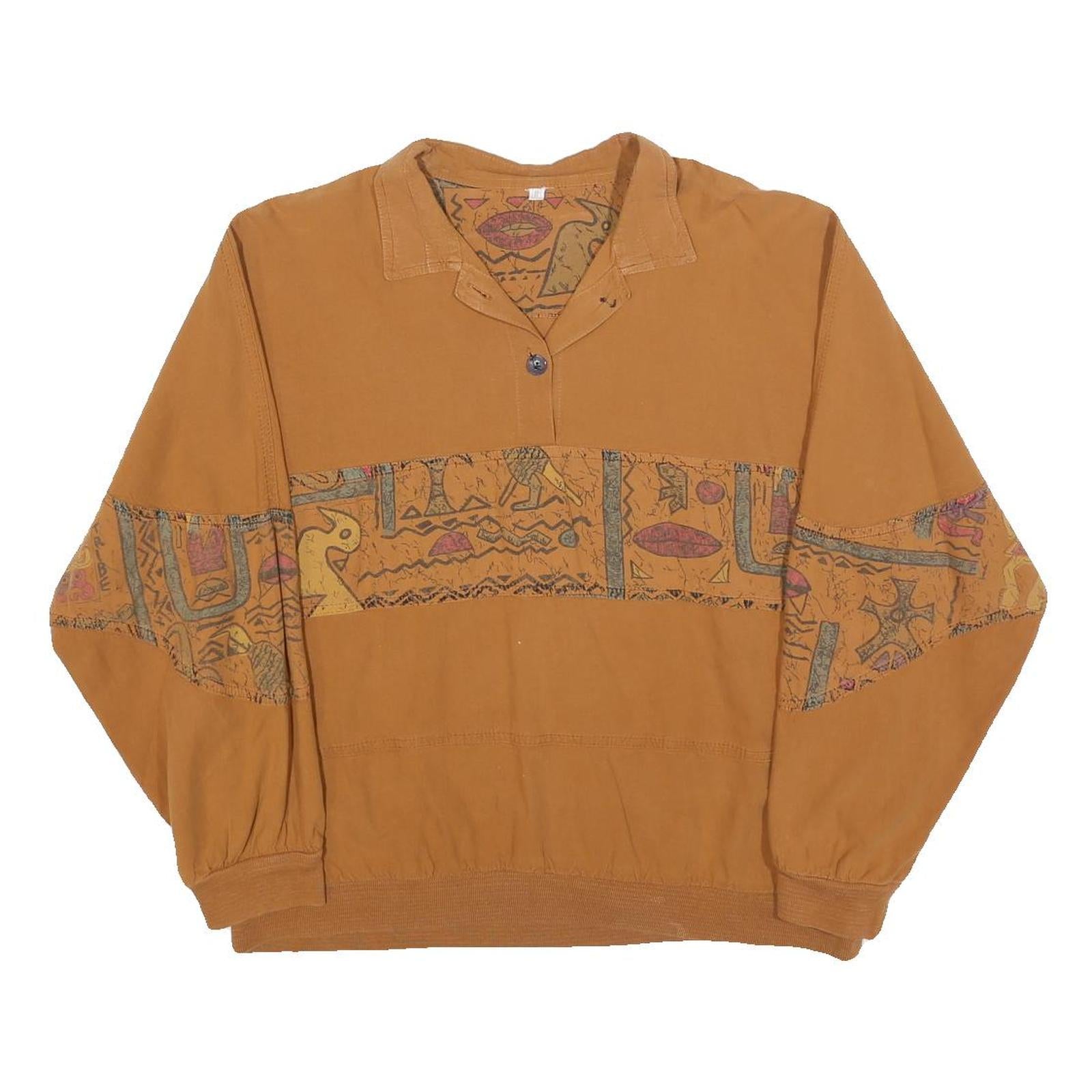 Buy Womens Brown Patterned Long Sleeve Cotton Blend Polo Shirt M Casual Artistic Refurbished - $27.29 Womens Brown Patterned Long Sleeve Cotton Blend Polo Shirt M Casual Artistic Refurbished - N/A refurbished available on Cerqular