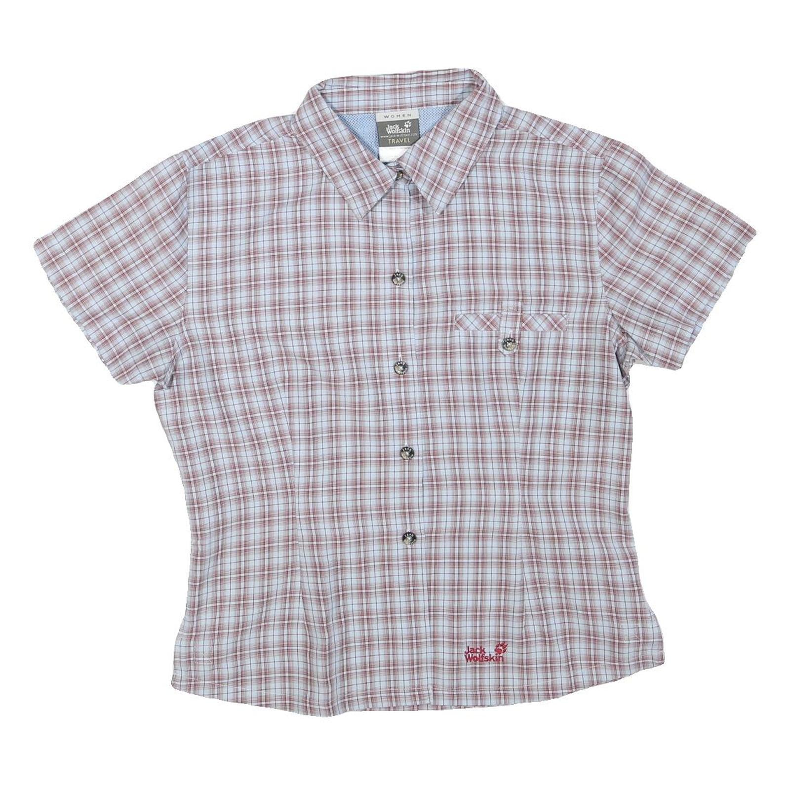 JACK WOLFSKIN Womens Beige & Red Travel Check Shirt S Lightweight Summer Casual Refurbished - N/A refurbished available on Cerqular