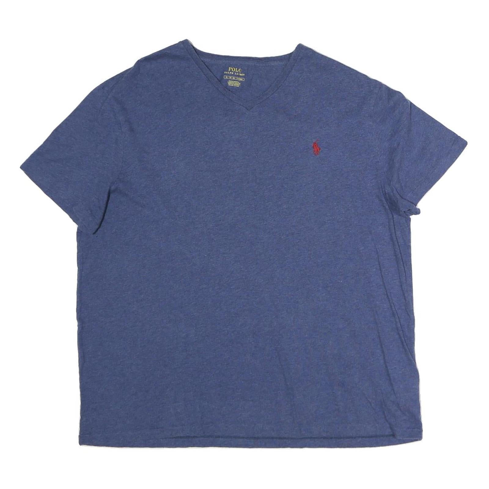 POLO RALPH LAUREN Mens Blue V-Neck T-Shirt XL Cotton Classic Fit Short Sleeve Refurbished - N/A refurbished available on Cerqular