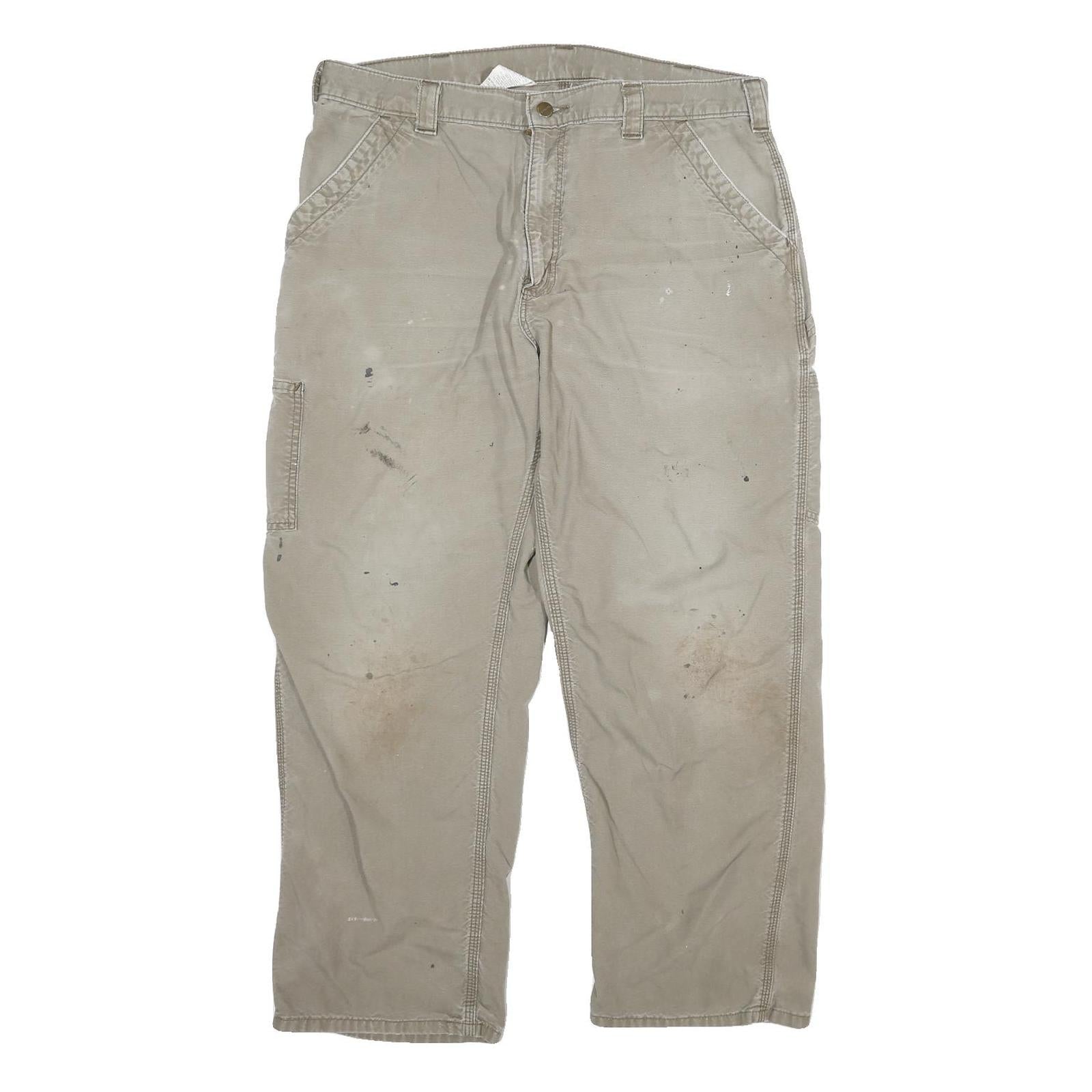 CARHARTT Mens Relaxed W36 L30 Beige Cotton Blend Straight Leg Trousers Workwear Refurbished - N/A refurbished available on Cerqular