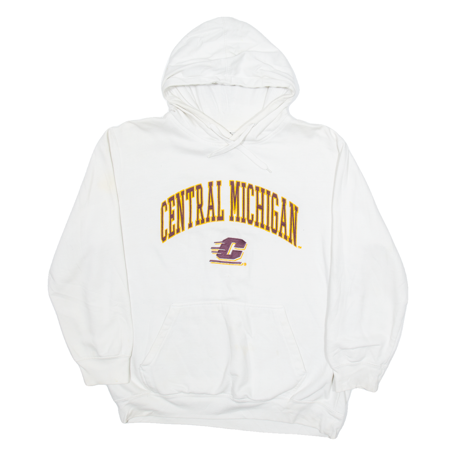 GENUINE STUFF Central Michigain Mens White Hoodie USA M Refurbished - N/A refurbished available on Cerqular