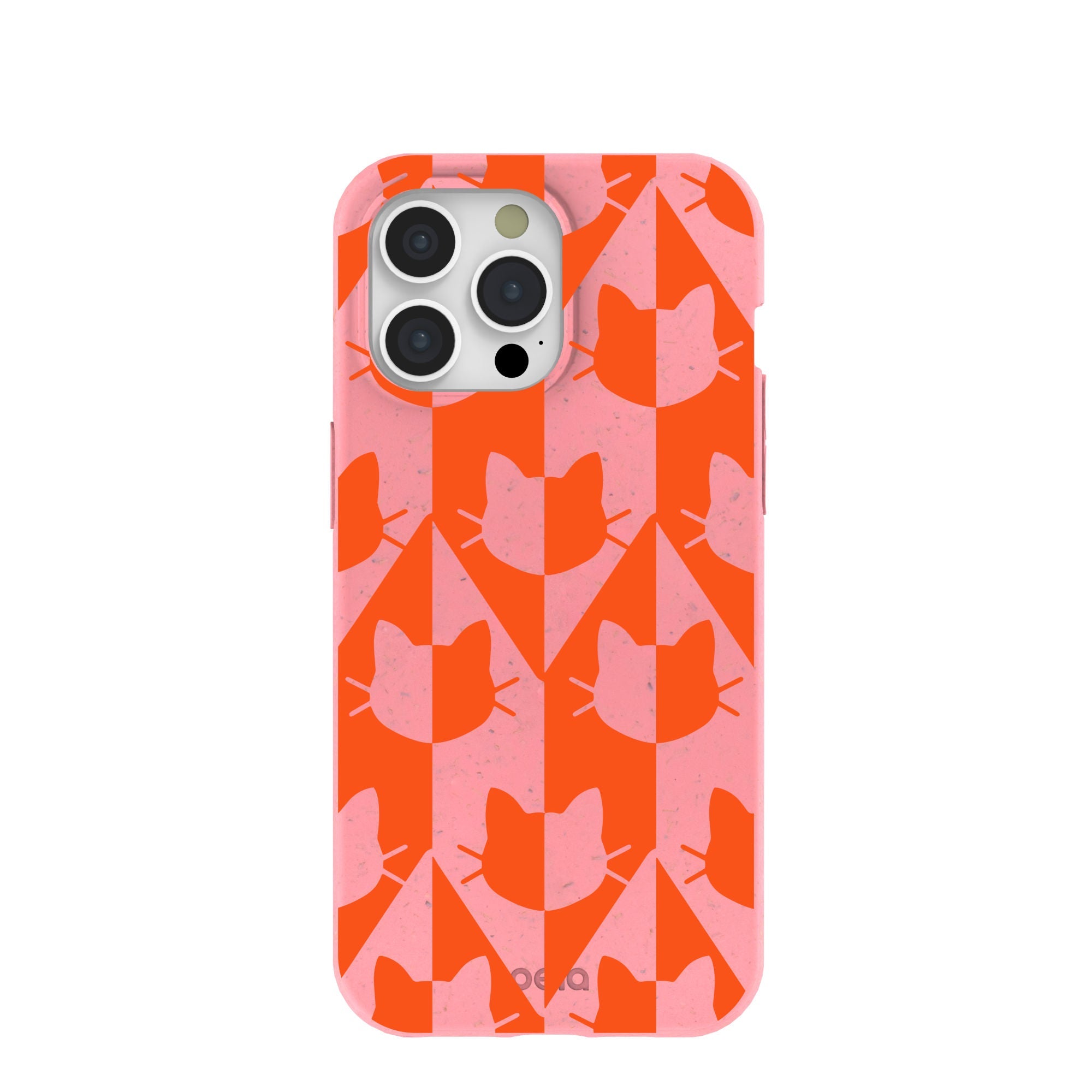 Bubblegum Pink Purr iPhone 15 Pro Max Case Refurbished - Pela Case refurbished available on Cerqular