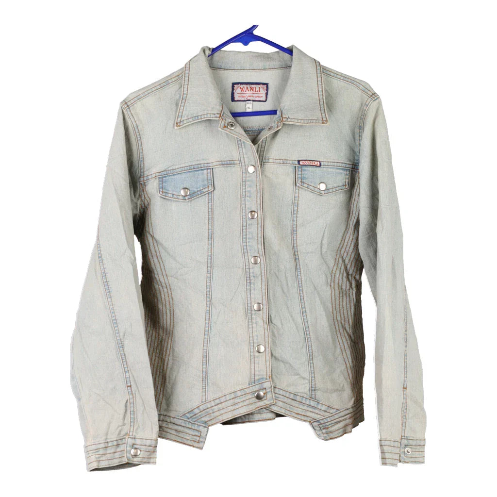 Wan Li Denim Jacket - XL Grey Cotton Refurbished - Thrifted (note: this is a term often used to describe second- refurbished available on Cerqular