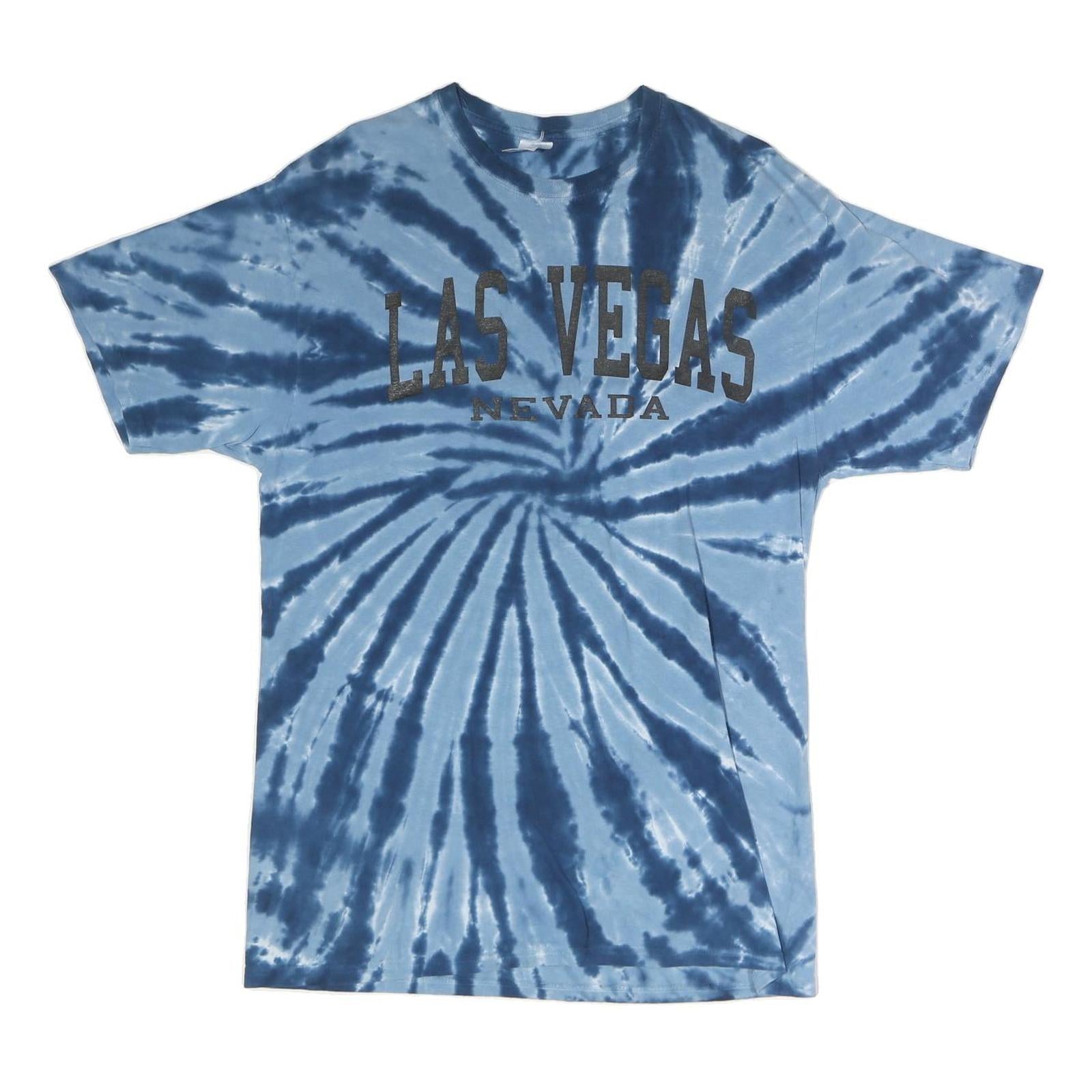 GILDAN Mens Blue Tie Dye Las Vegas Nevada Graphic T-Shirt L Short Sleeve Crew Refurbished - N/A refurbished available on Cerqular