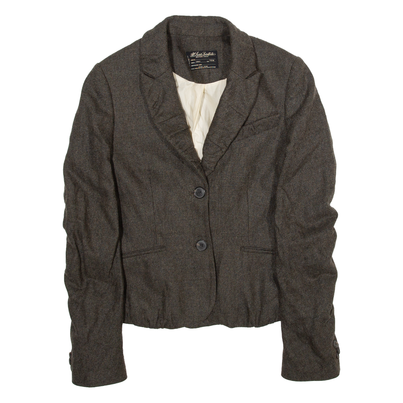 JACK'S PLACE-LONDON Womens Blazer Coat Brown UK 10 Refurbished - N/A refurbished available on Cerqular