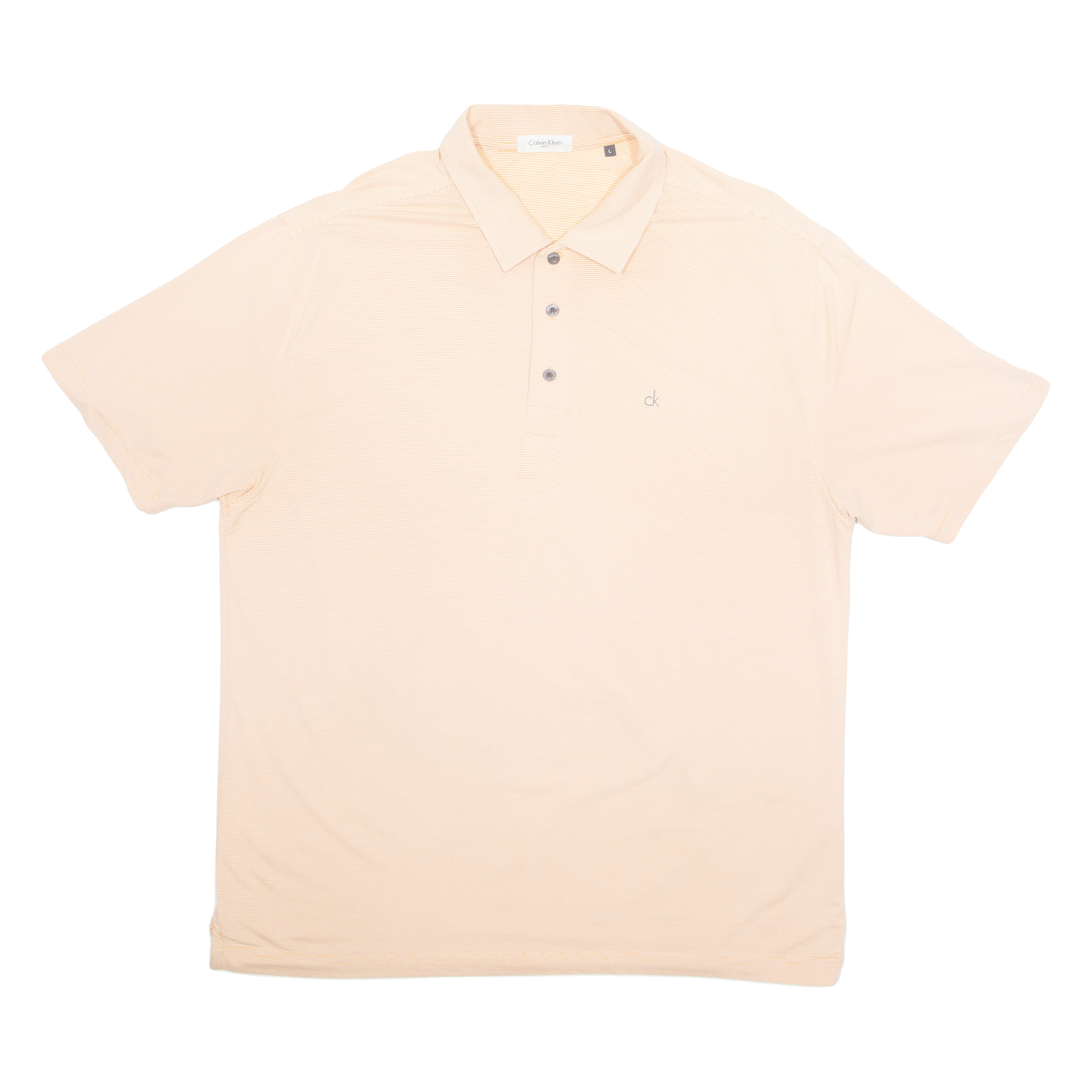 CALVIN KLEIN Golf Mens Polo Shirt Orange Striped L Refurbished - N/A refurbished available on Cerqular