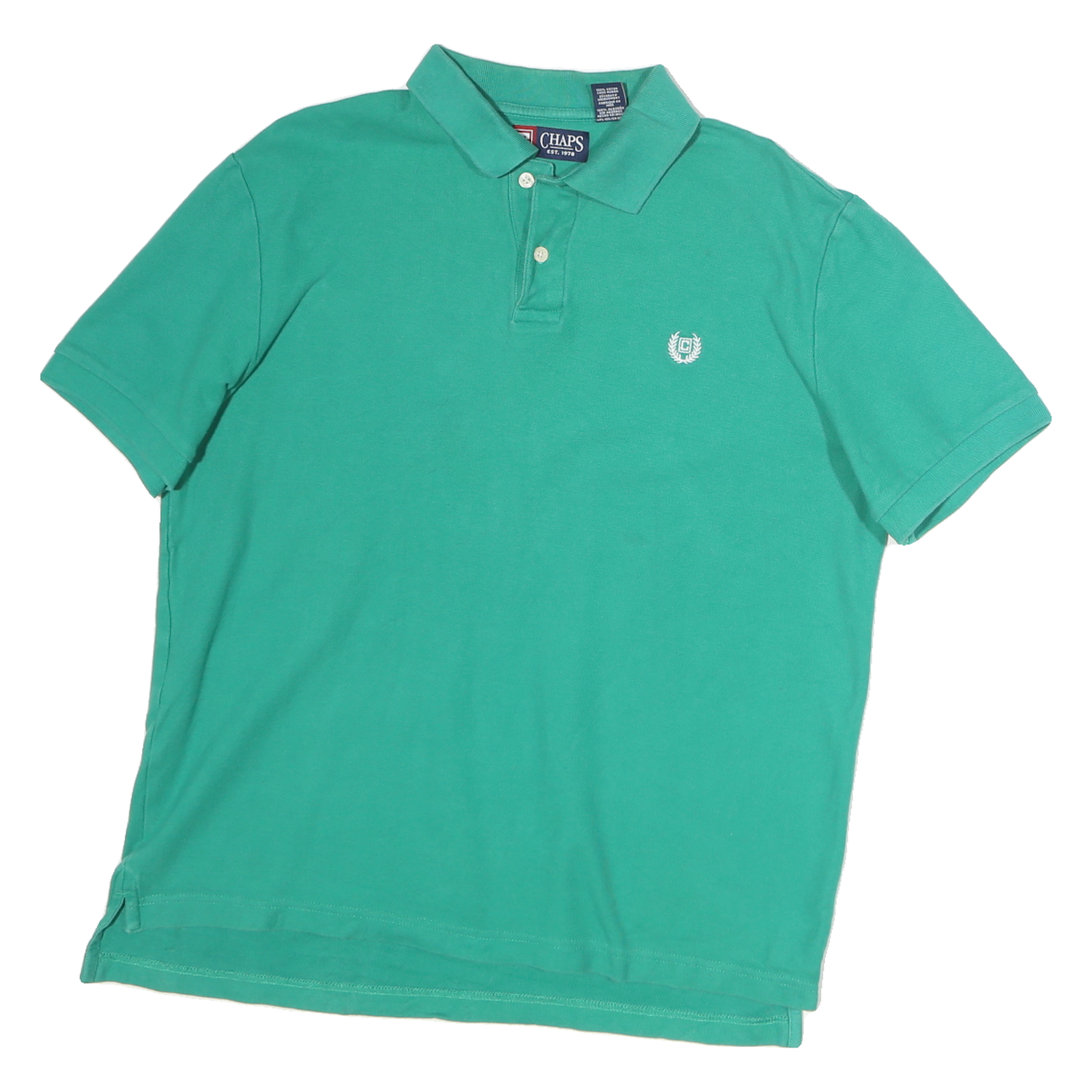 CHAPS Mens Green Polo Shirt Short Sleeve Plain L Classic Cotton Refurbished - N/A refurbished available on Cerqular