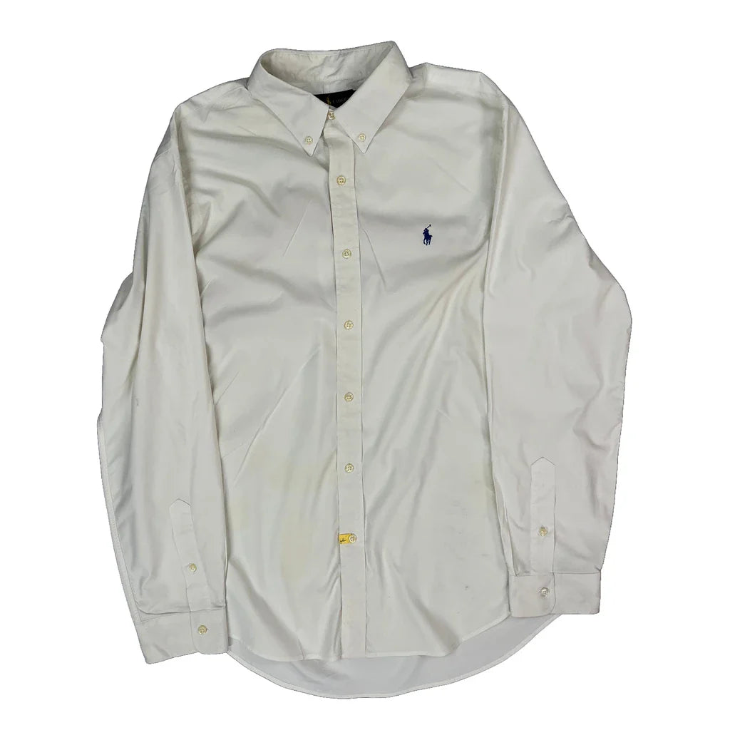 Classic Fit Performance Ralph Lauren Shirt - XL White Cotton Refurbished - Thrifted (note: this is a term often used to describe second- refurbished available on Cerqular