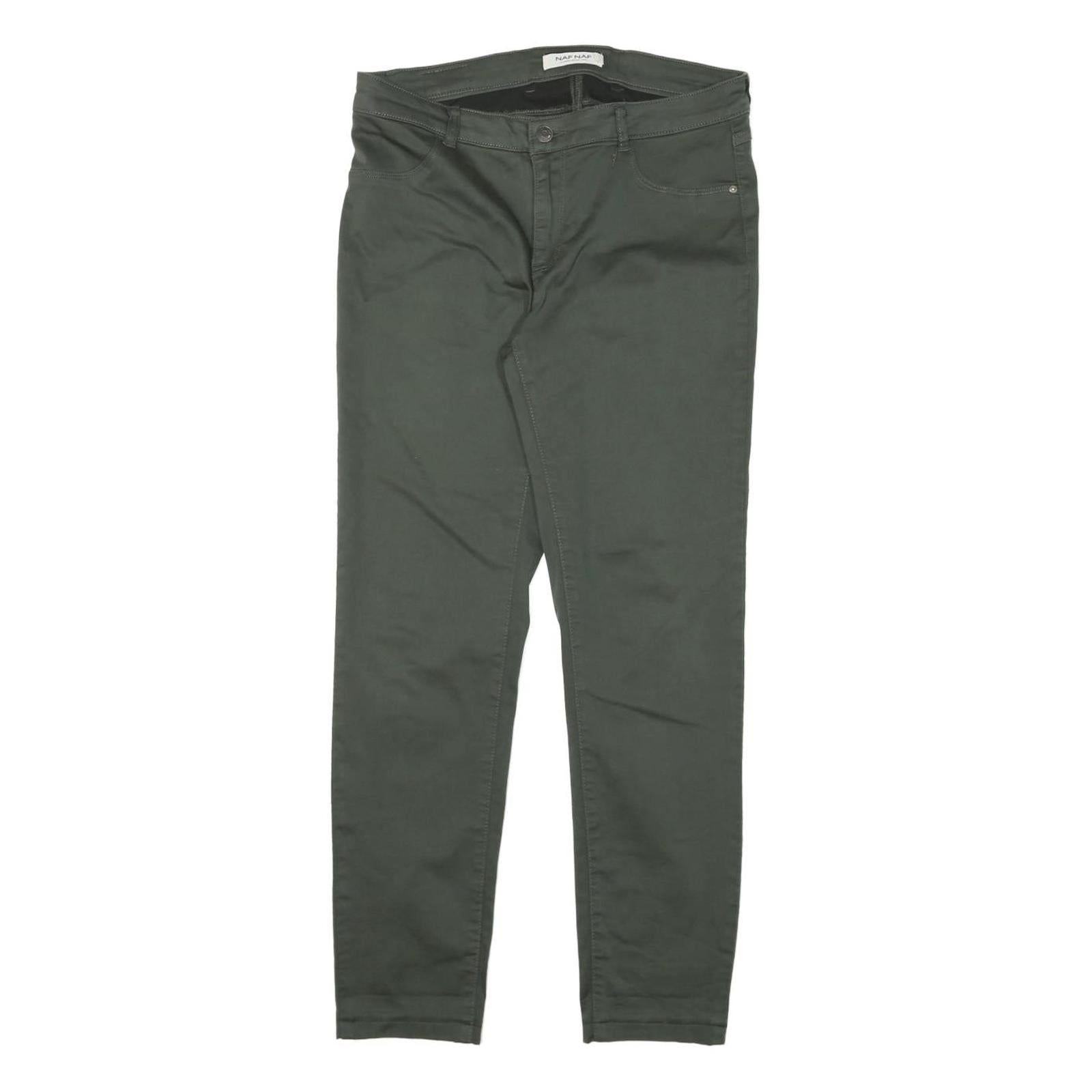 NAF NAF Womens Cotton Blend Slim Green Trousers W30 L28 Zip Casual Stylish Refurbished - N/A refurbished available on Cerqular