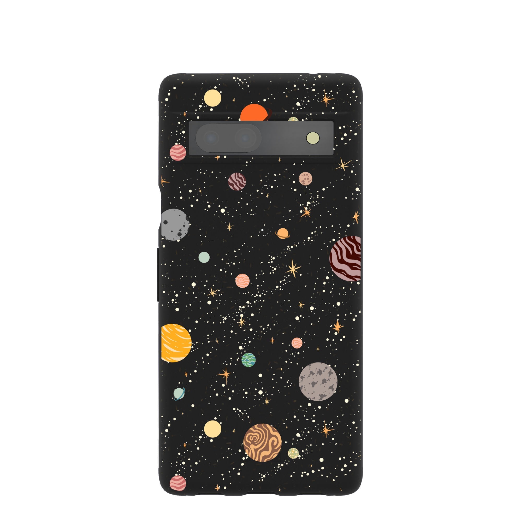 Black Galactic Glow Google Pixel 7a Case Refurbished - Pela Case refurbished available on Cerqular