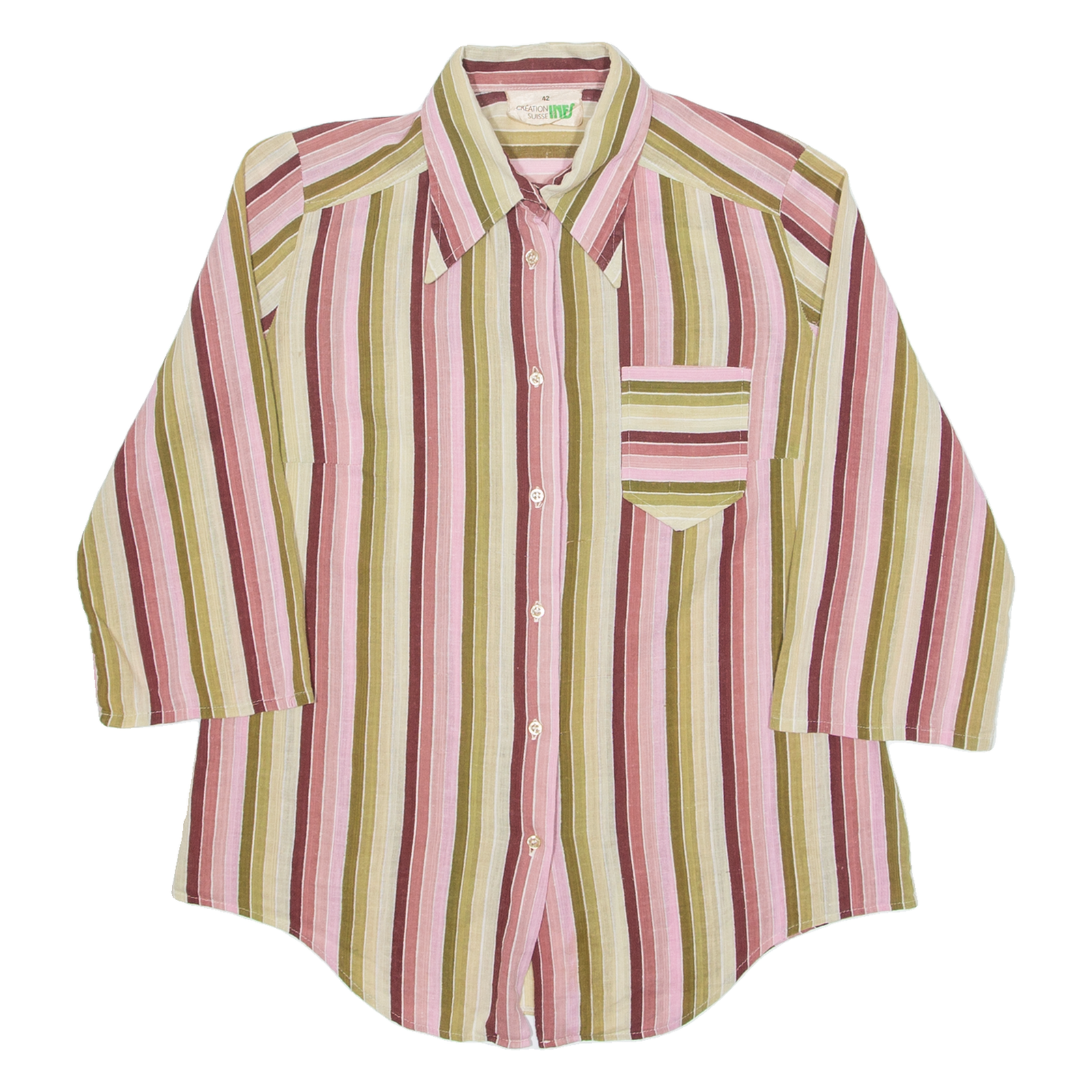 Buy CREATION SUISSE Sheer Womens Shirt Pink 90s Striped 3/4 Sleeve M Refurbished - $18.19 CREATION SUISSE Sheer Womens Shirt Pink 90s Striped 3/4 Sleeve M Refurbished - N/A refurbished available on Cerqular