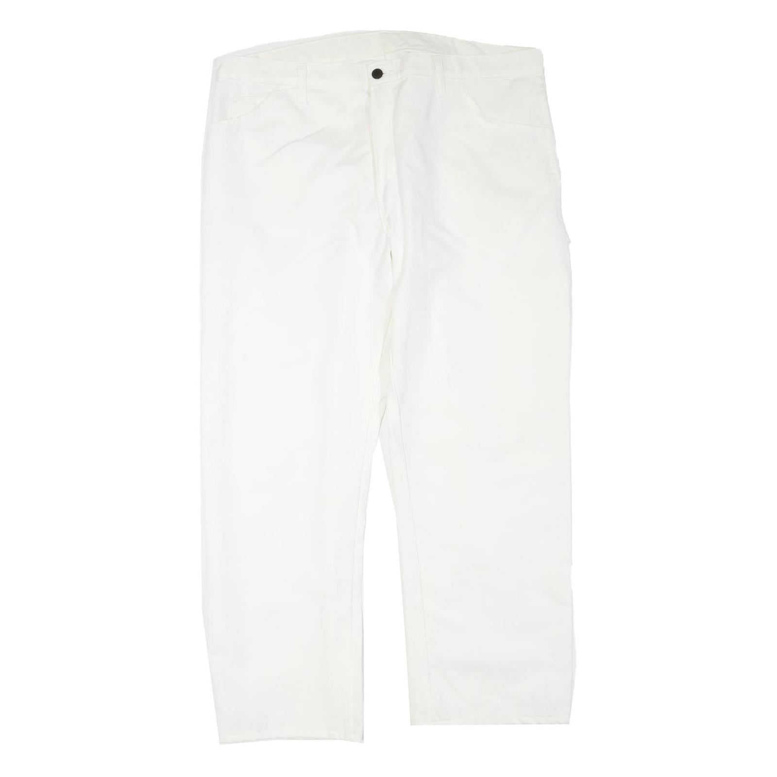 DICKIES Mens Cotton Blend White Regular Fit Straight Leg Trousers W40 L30 Refurbished - N/A refurbished available on Cerqular