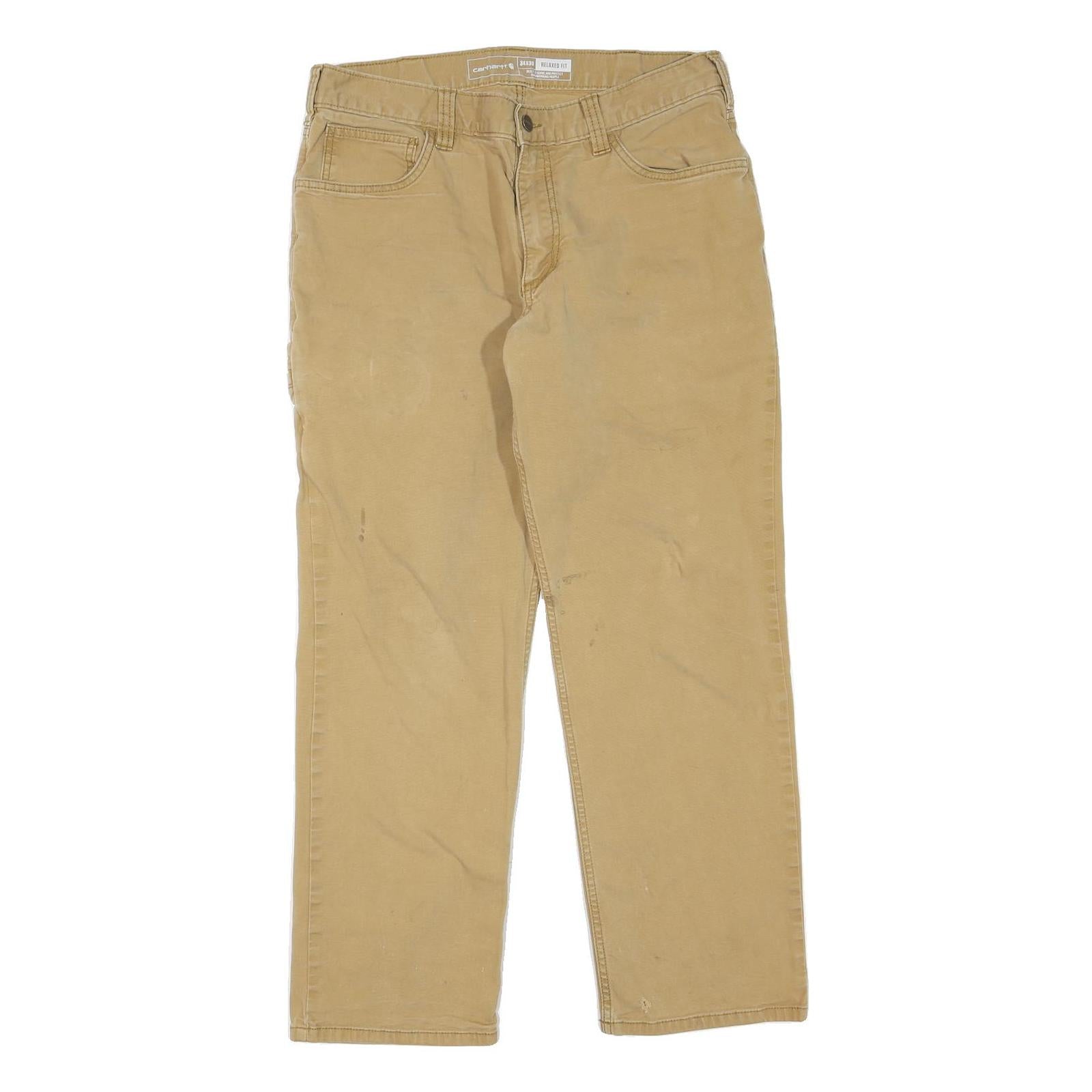 CARHARTT Mens Jeans Beige Regular Straight Denim W34 L27 Casual Workwear Refurbished - N/A refurbished available on Cerqular