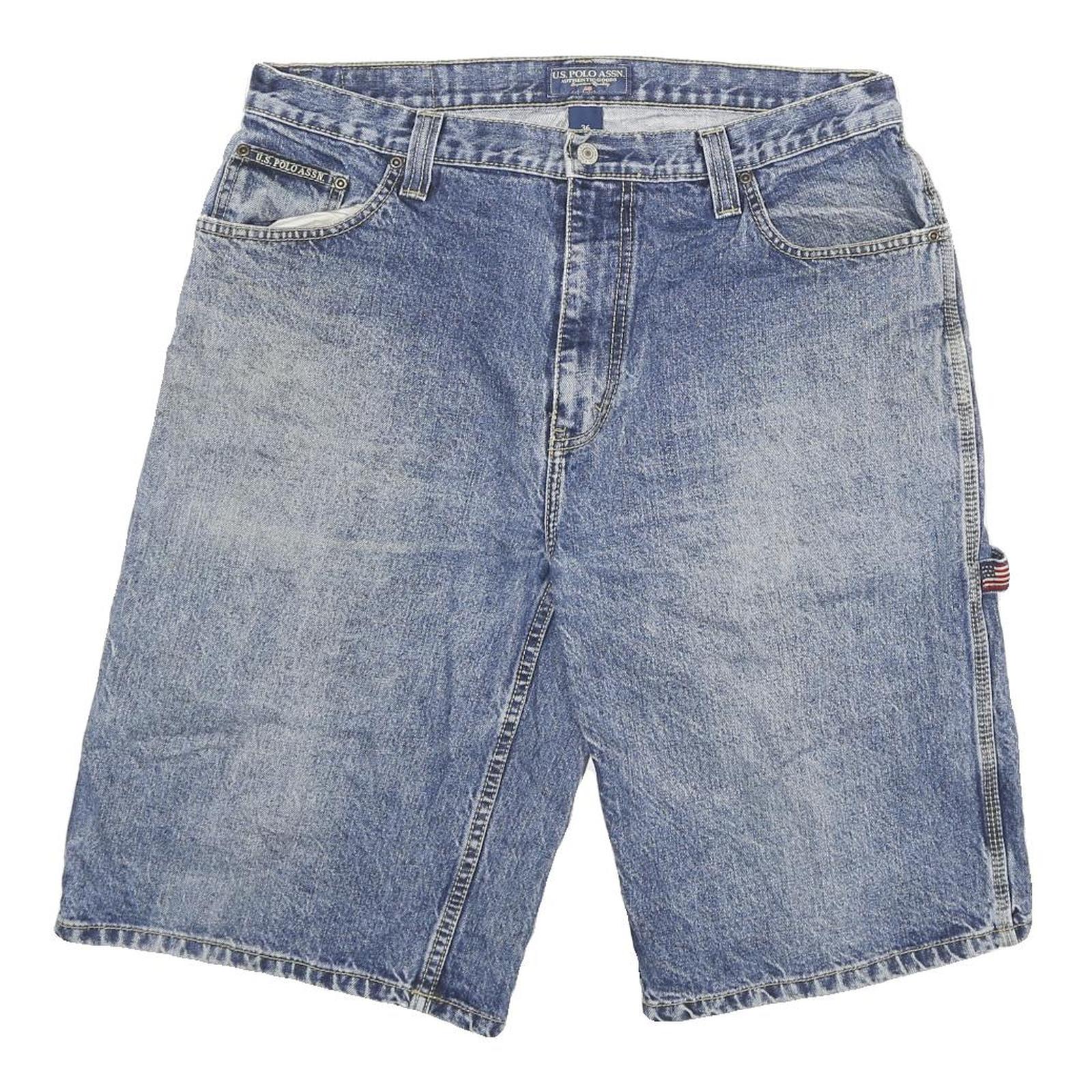 U.S. POLO ASSN Mens Denim Blue Casual Shorts 2XL W36 Cotton Blend Refurbished - N/A refurbished available on Cerqular
