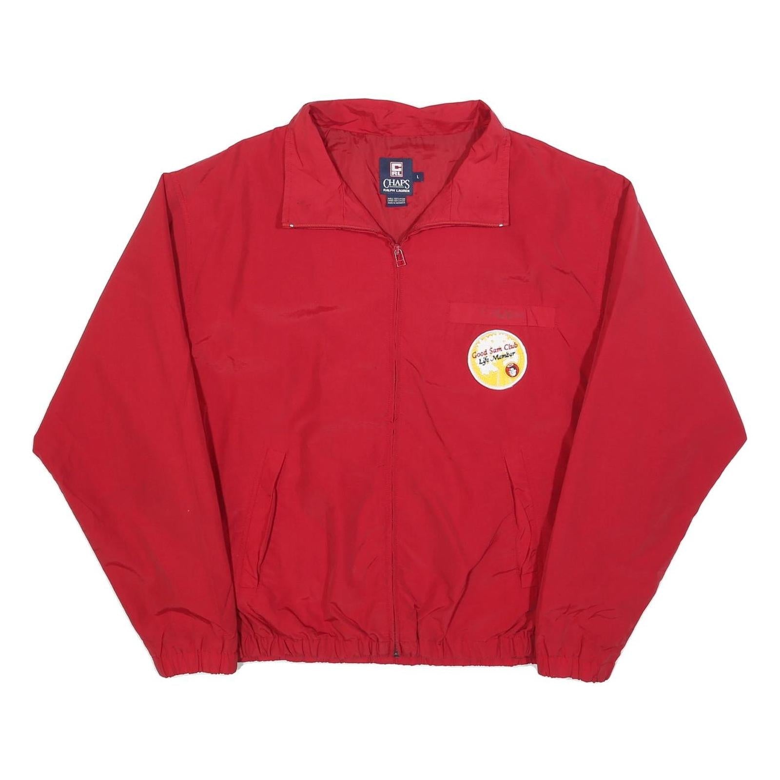 CHAPS RALPH LAUREN Mens Red Nylon Casual Jacket L Zip Plain Good Sam Club Refurbished - N/A refurbished available on Cerqular