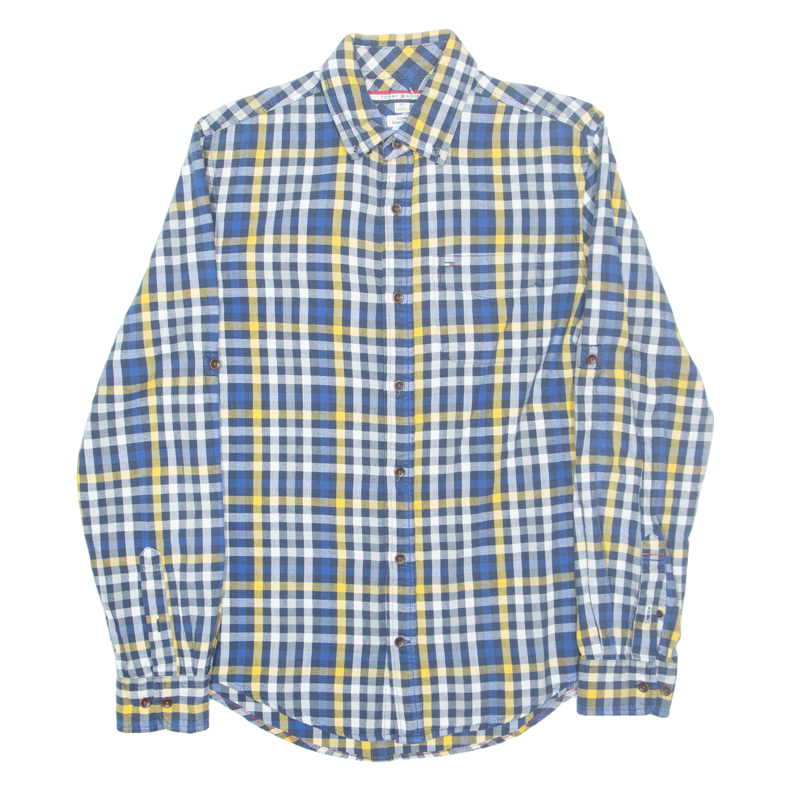 TOMMY HILFIGER Mens Shirt Blue Check Long Sleeve S Refurbished - N/A refurbished available on Cerqular