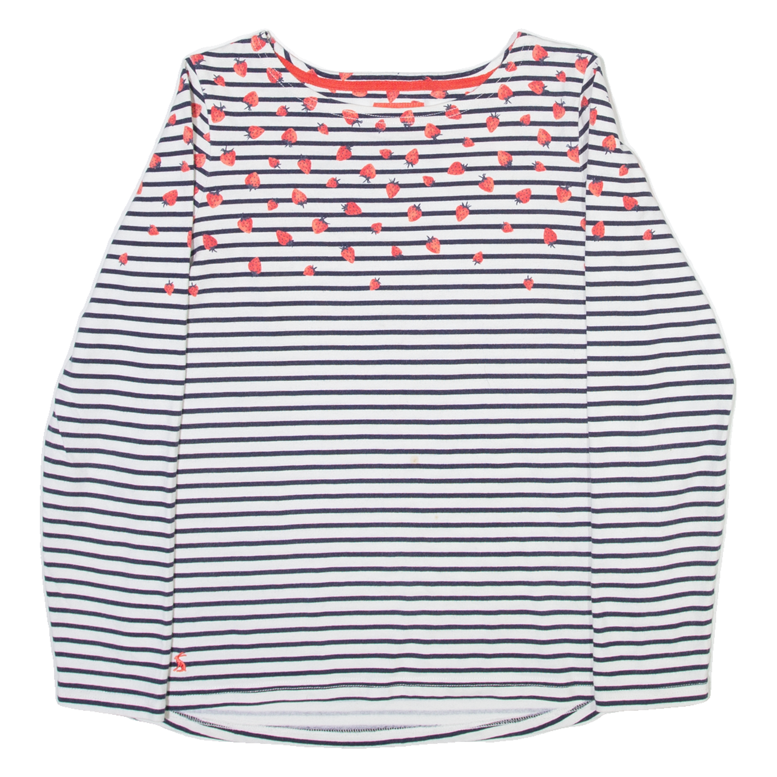 JOULES Striped Womens T-Shirt White Long Sleeve UK 12 Refurbished - N/A refurbished available on Cerqular