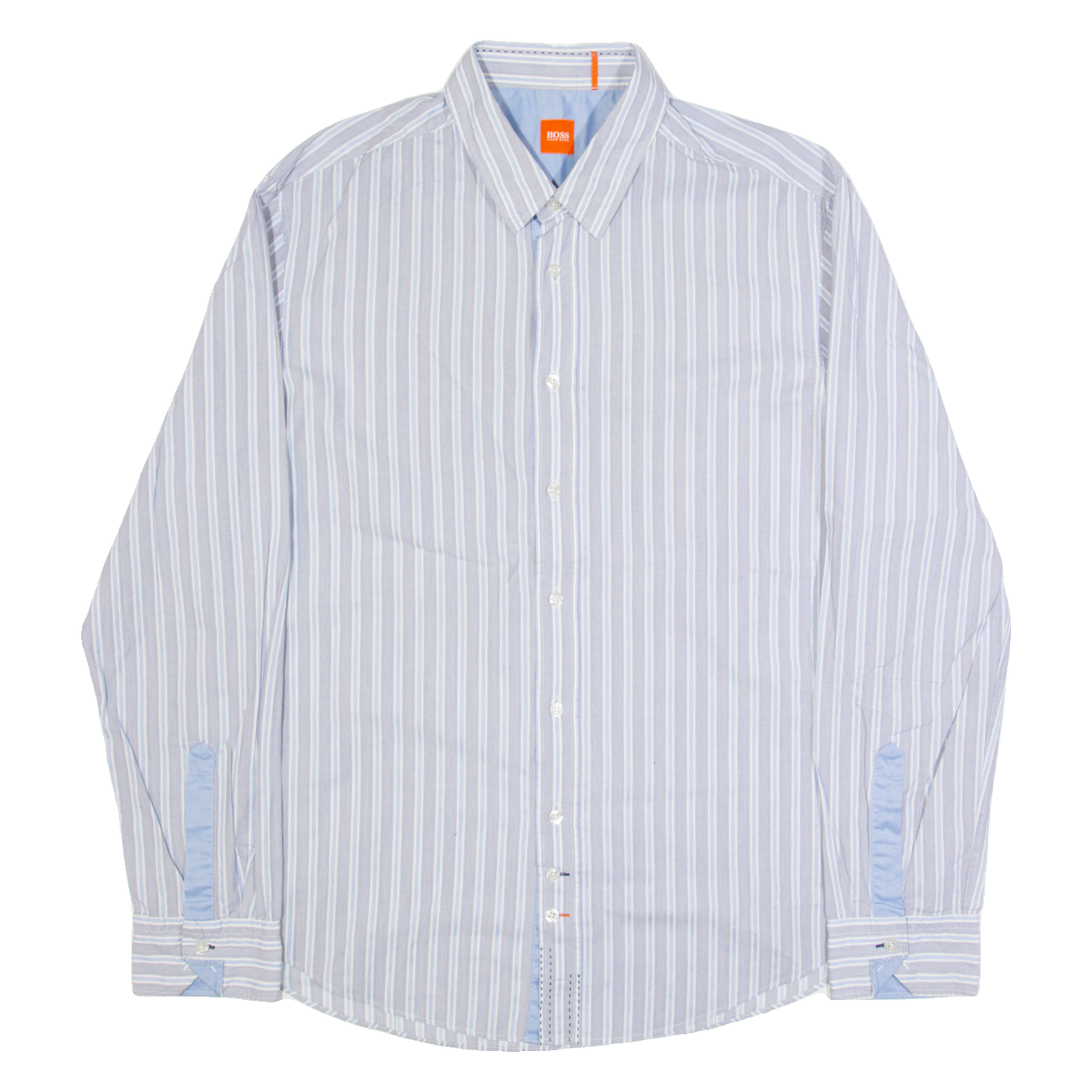 BOSS HUGO BOSS Mens Shirt Grey Striped Long Sleeve XL Refurbished - N/A refurbished available on Cerqular