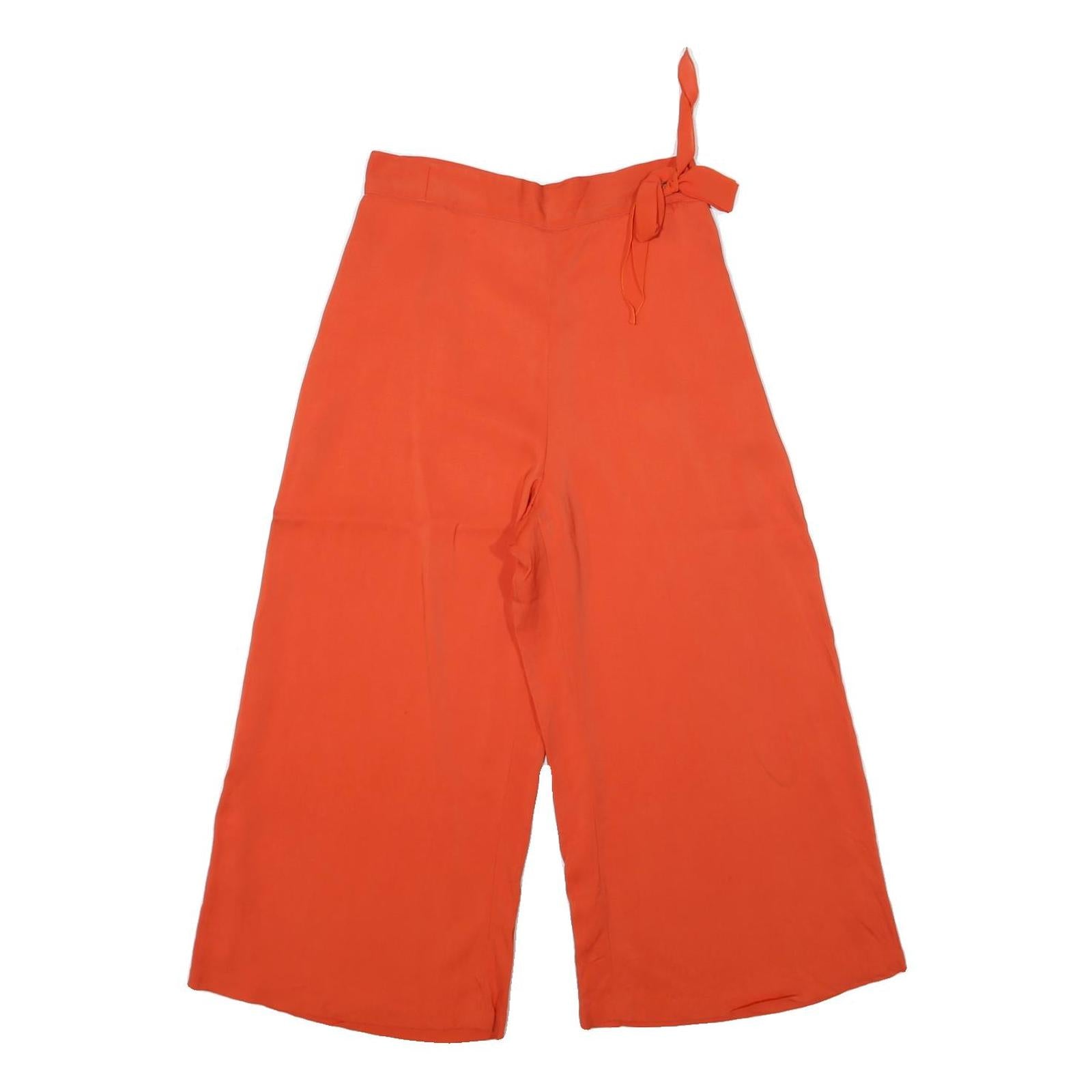 ELISABETTA FRANCHI Womens Orange Woven Polyester Blend Relaxed Wide-Leg Trousers Refurbished - N/A refurbished available on Cerqular