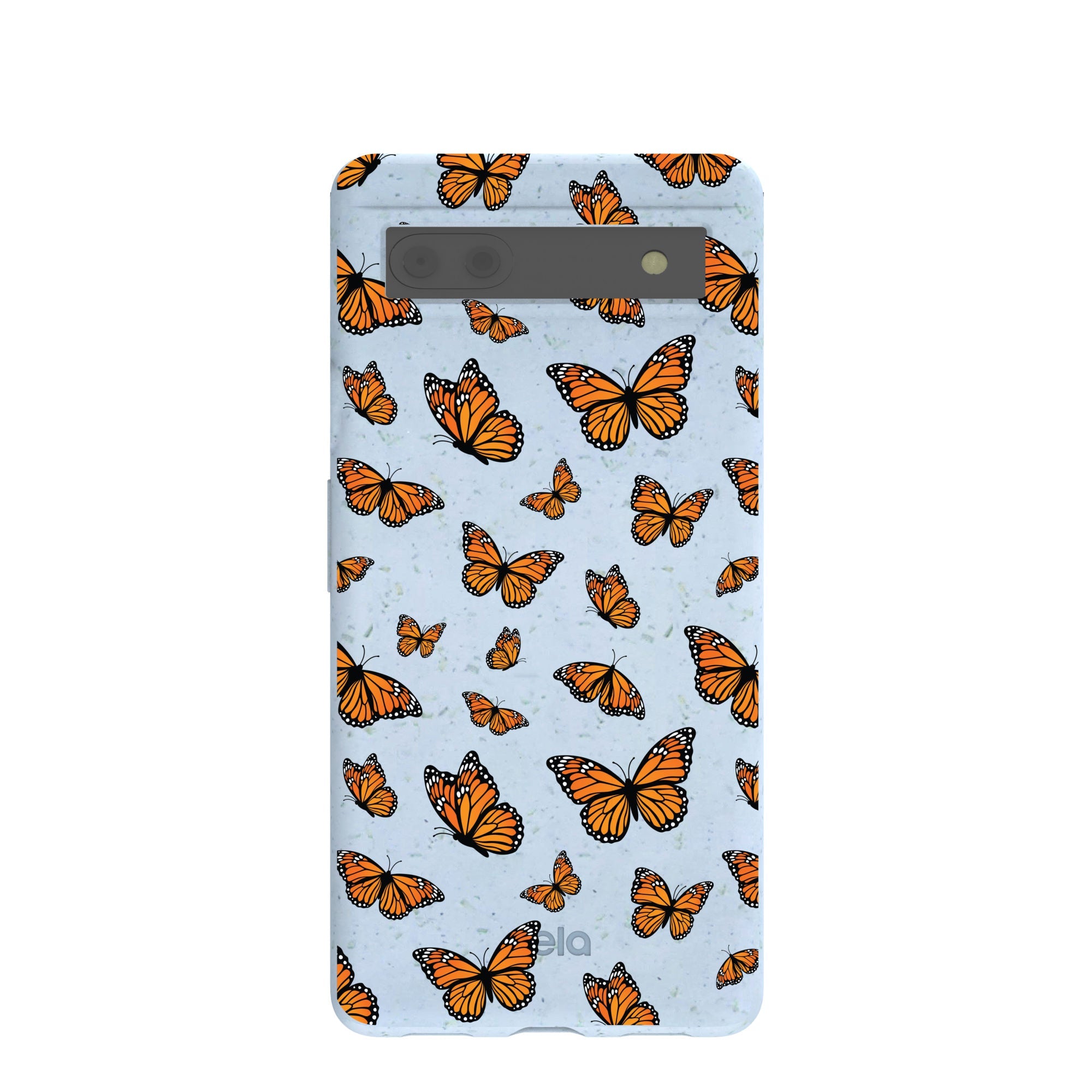 Buy Powder Blue Monarchs in flight Google Pixel 6a Case Refurbished - $65.00 Powder Blue Monarchs in flight Google Pixel 6a Case Refurbished - Pela Case refurbished available on Cerqular