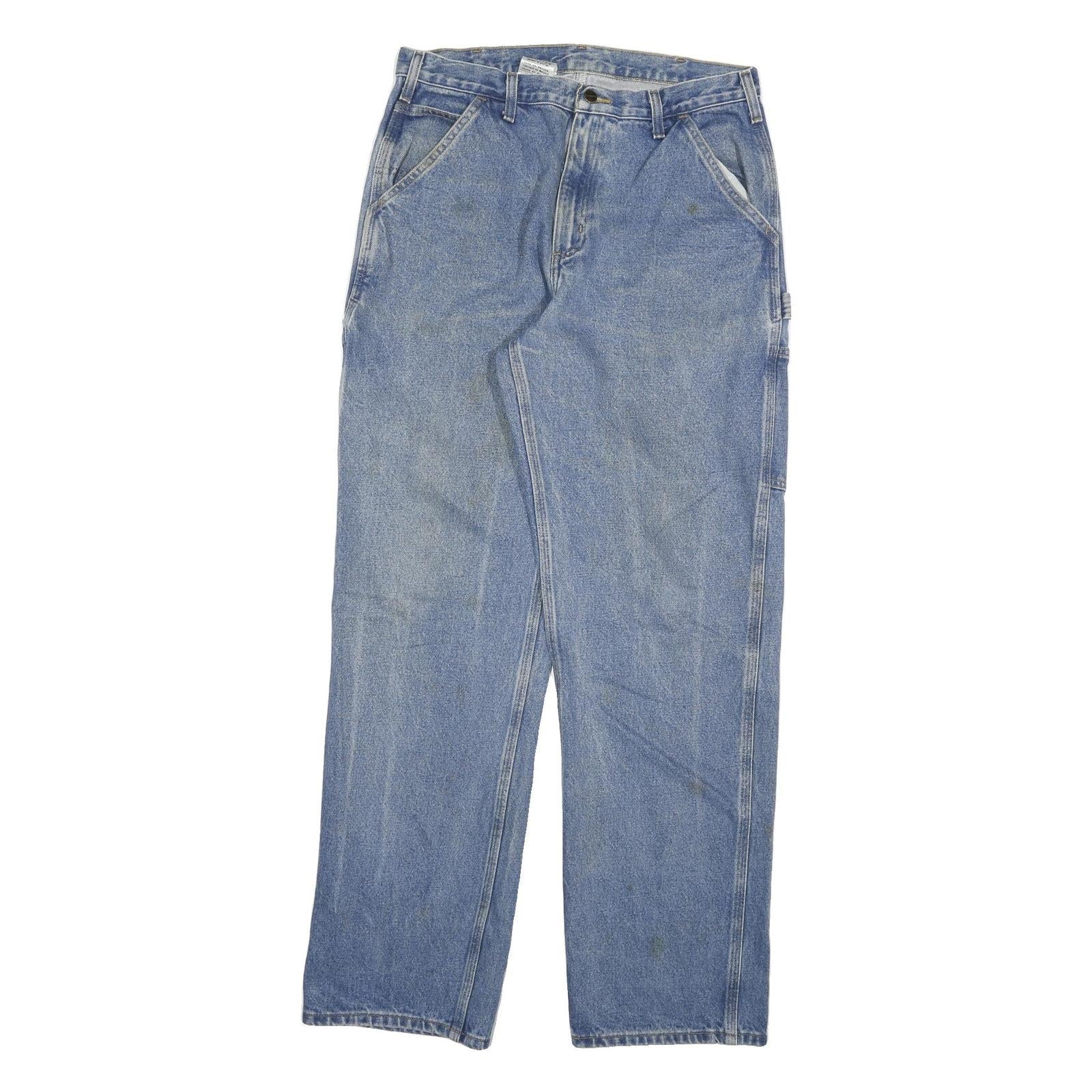CARHARTT Mens Relaxed Blue Denim Jeans W34 L34 Workwear Straight Cotton Blend Refurbished - N/A refurbished available on Cerqular