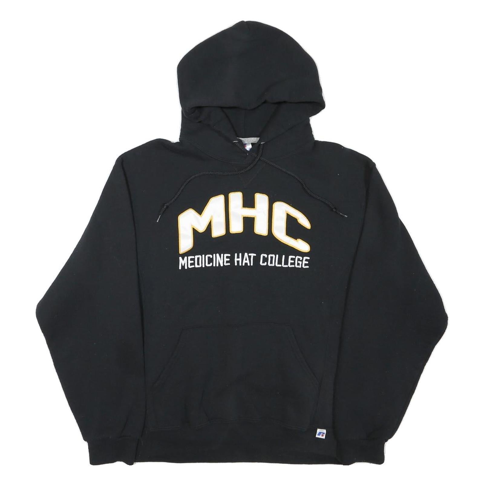 RUSSELL ATHLETIC Mens Black MHC Medicine Hat College Pullover Hoodie M Refurbished - N/A refurbished available on Cerqular