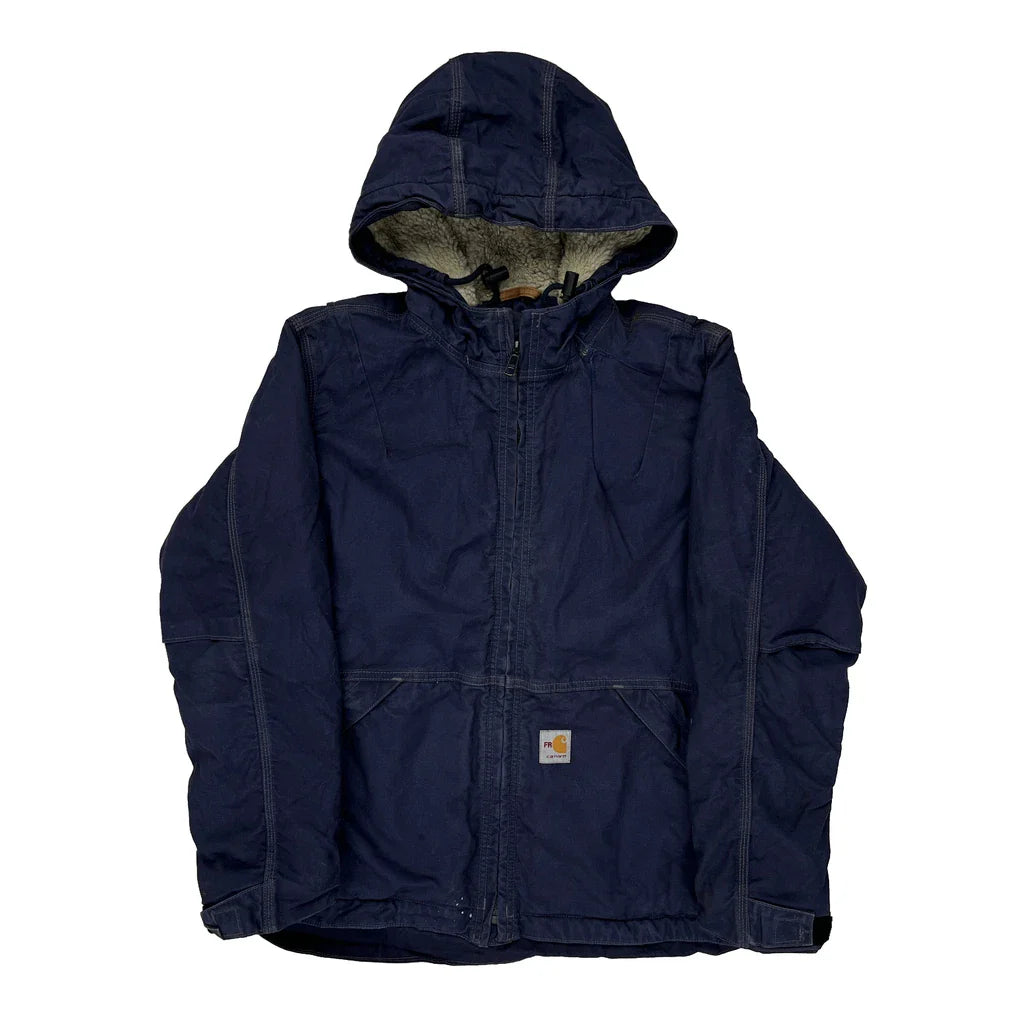 Age 8-10 Carhartt Jacket - Medium Navy Cotton Refurbished - Thrifted (note: this is a term often used to describe second- refurbished available on Cerqular