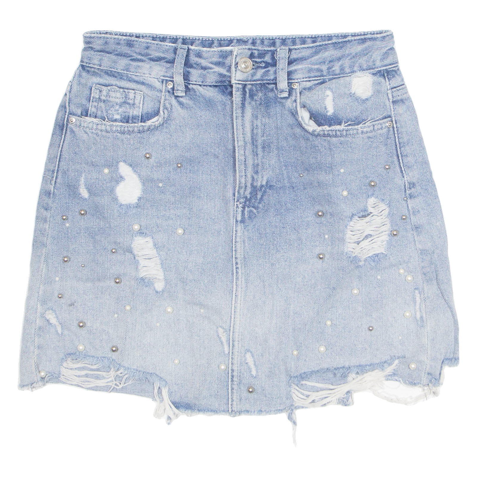 ZARA Womens Mini Skirt Blue Short Denim XS Refurbished - N/A refurbished available on Cerqular