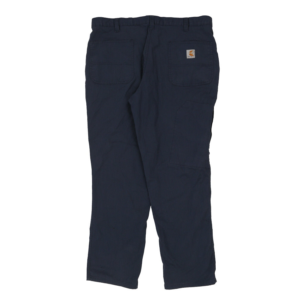 Carhartt Trousers - 36W 30L Navy Cotton Blend Refurbished - Thrifted (note: this is a term often used to describe second- refurbished available on Cerqular
