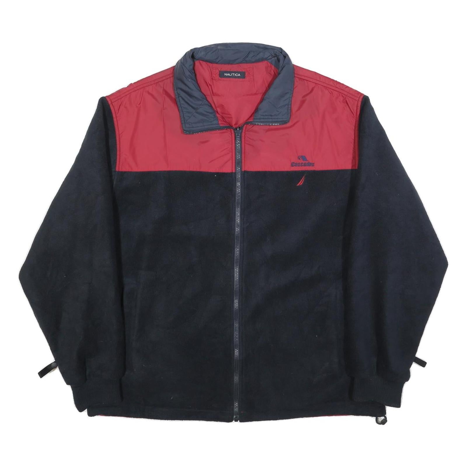 NAUTICA Mens Red & Black Reversible Polyester Blend Zip Jacket L Fleece Refurbished - N/A refurbished available on Cerqular