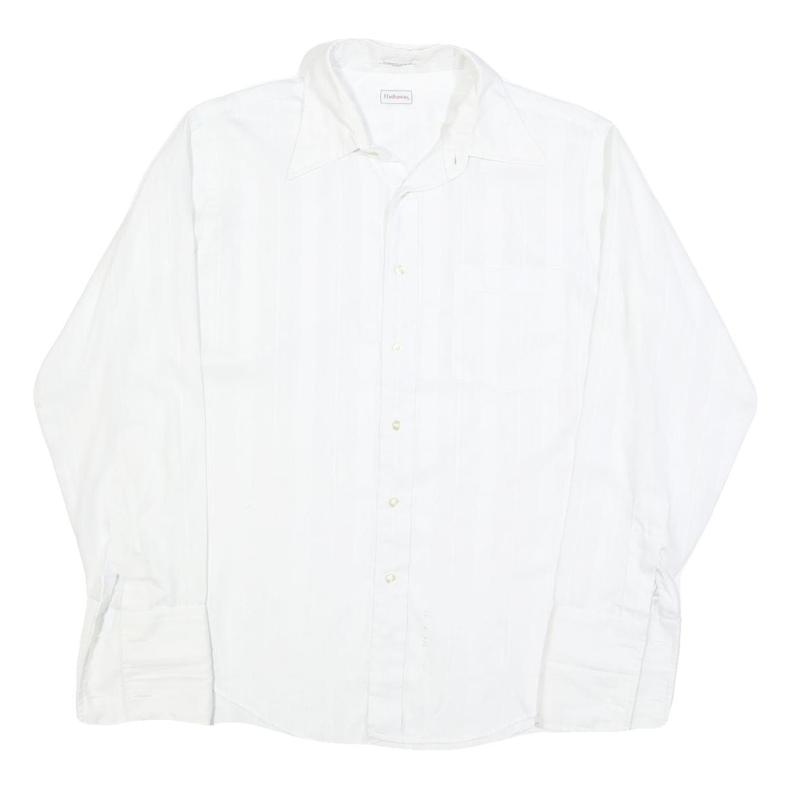 Buy HATHAWAY Mens White Cotton Blend Shirt L Classic Fit Button Collar Long Sleeve Refurbished - $16.89 HATHAWAY Mens White Cotton Blend Shirt L Classic Fit Button Collar Long Sleeve Refurbished - N/A refurbished available on Cerqular