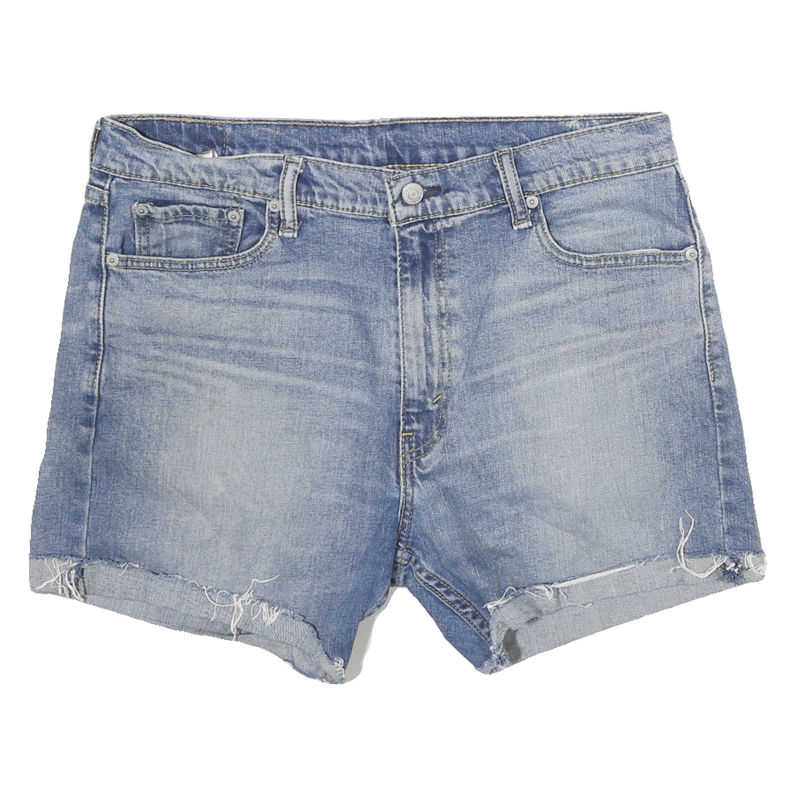 LEVI'S Womens Denim Blue Casual Cut-Off XL W34 Frayed Hem Shorts Refurbished - N/A refurbished available on Cerqular