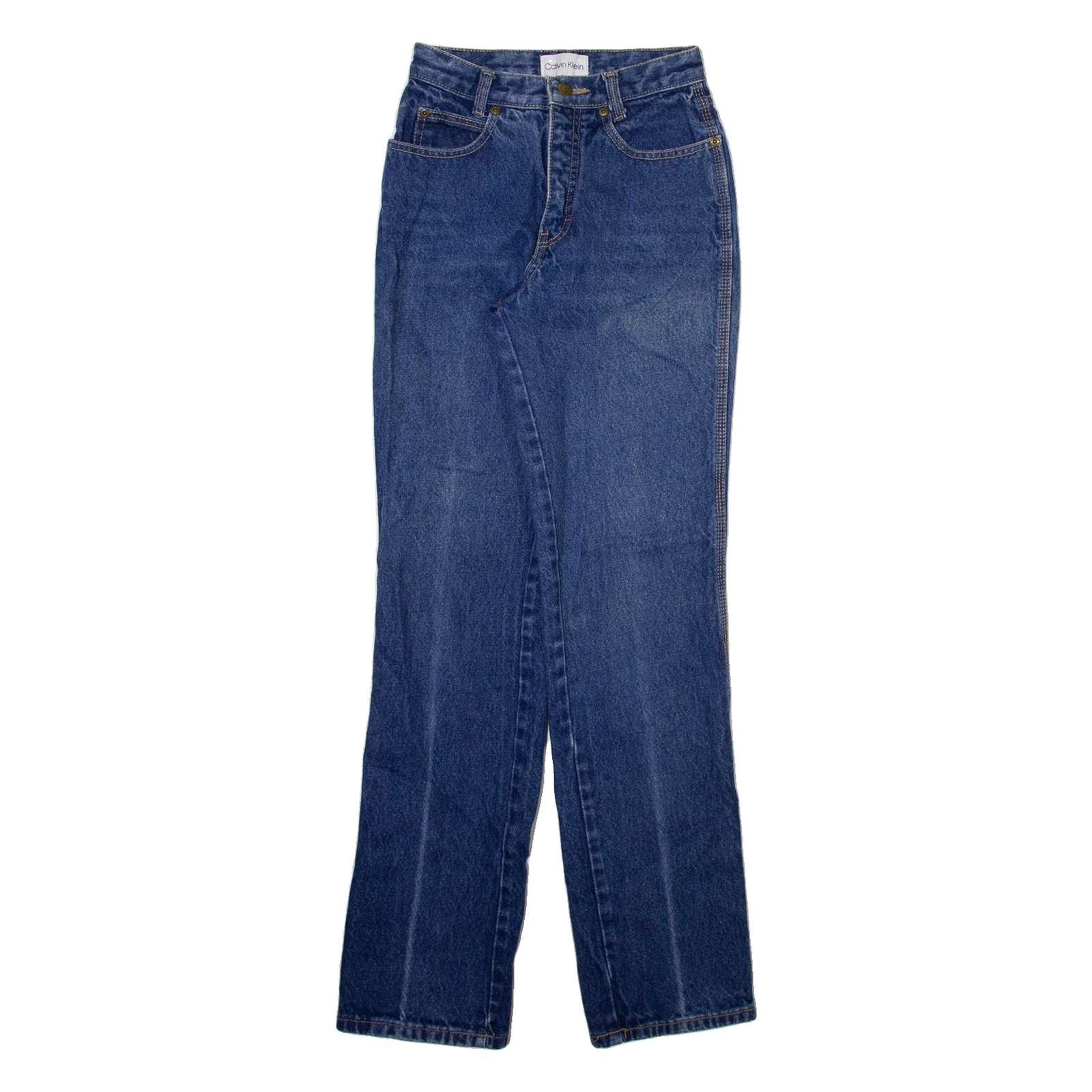 CALVIN KLEIN Womens Jeans Blue Slim Straight W23 L31 Refurbished - N/A refurbished available on Cerqular